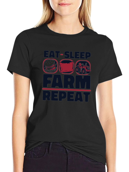 Eat Sleep Farm Repeat Graphic Tee