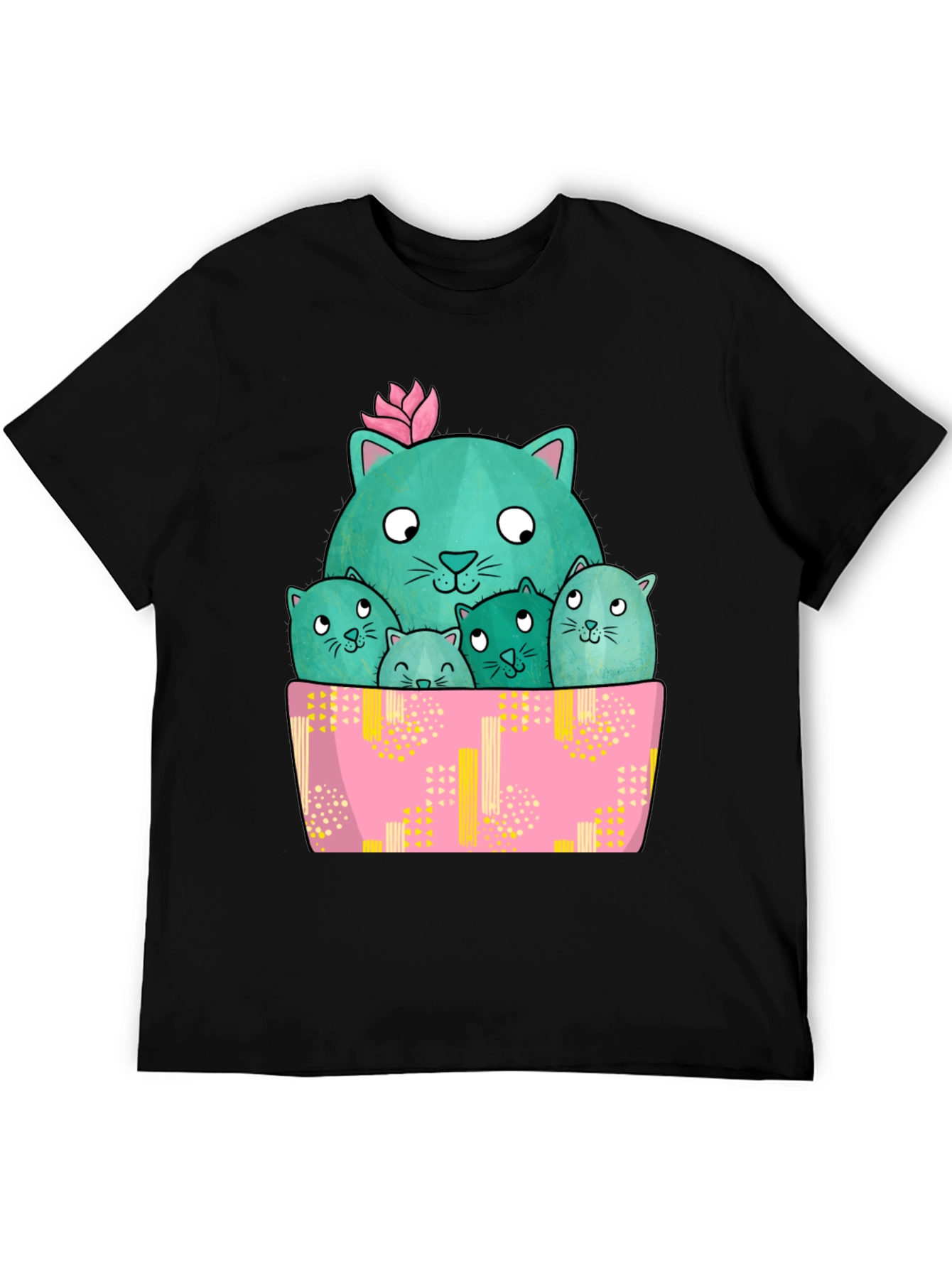 Cute Cactus Cats Graphic T-Shirt
