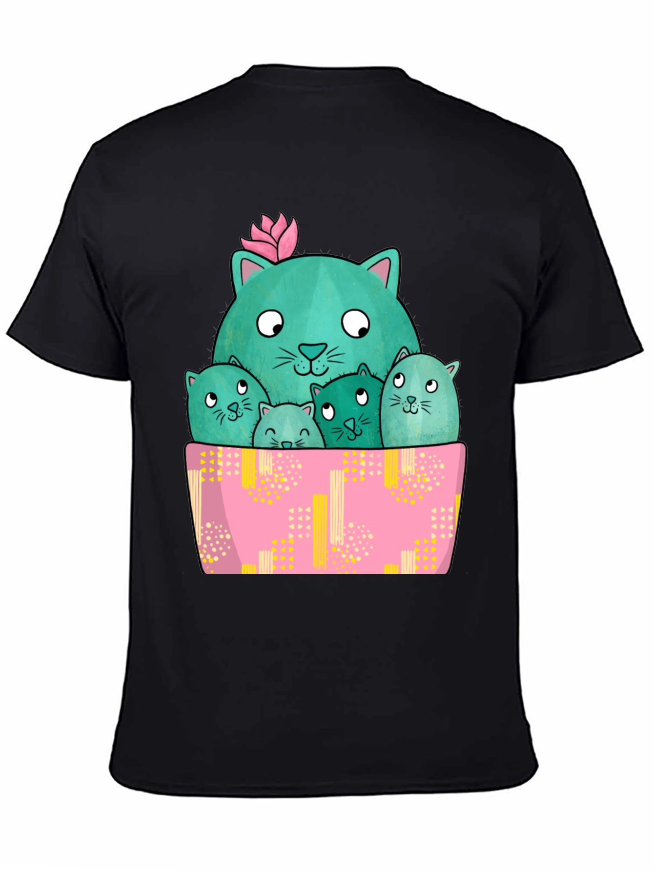 Cute Cactus Cats Graphic T-Shirt