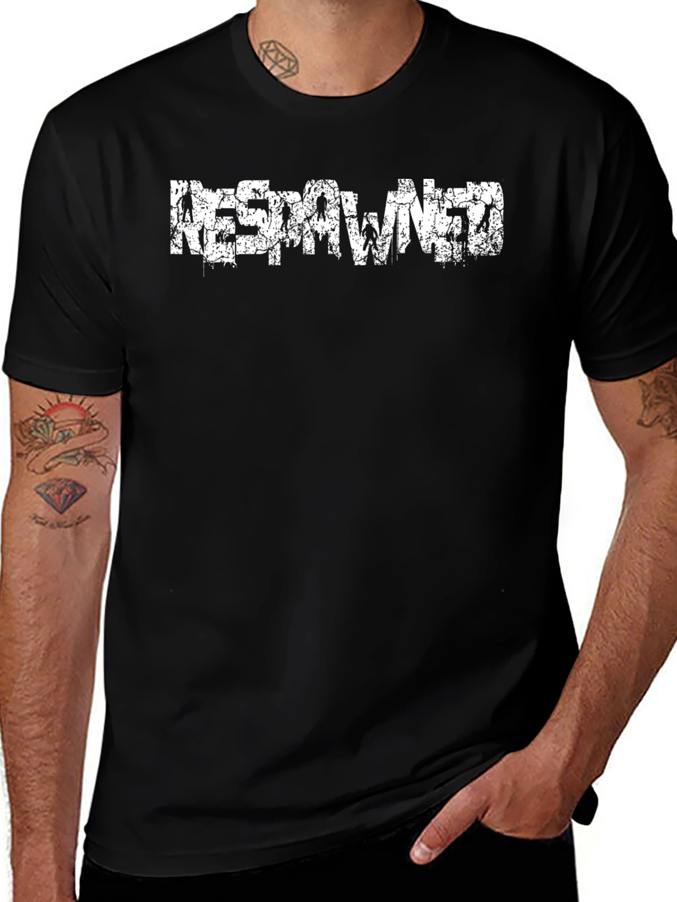 Respawned Black Graphic Tee
