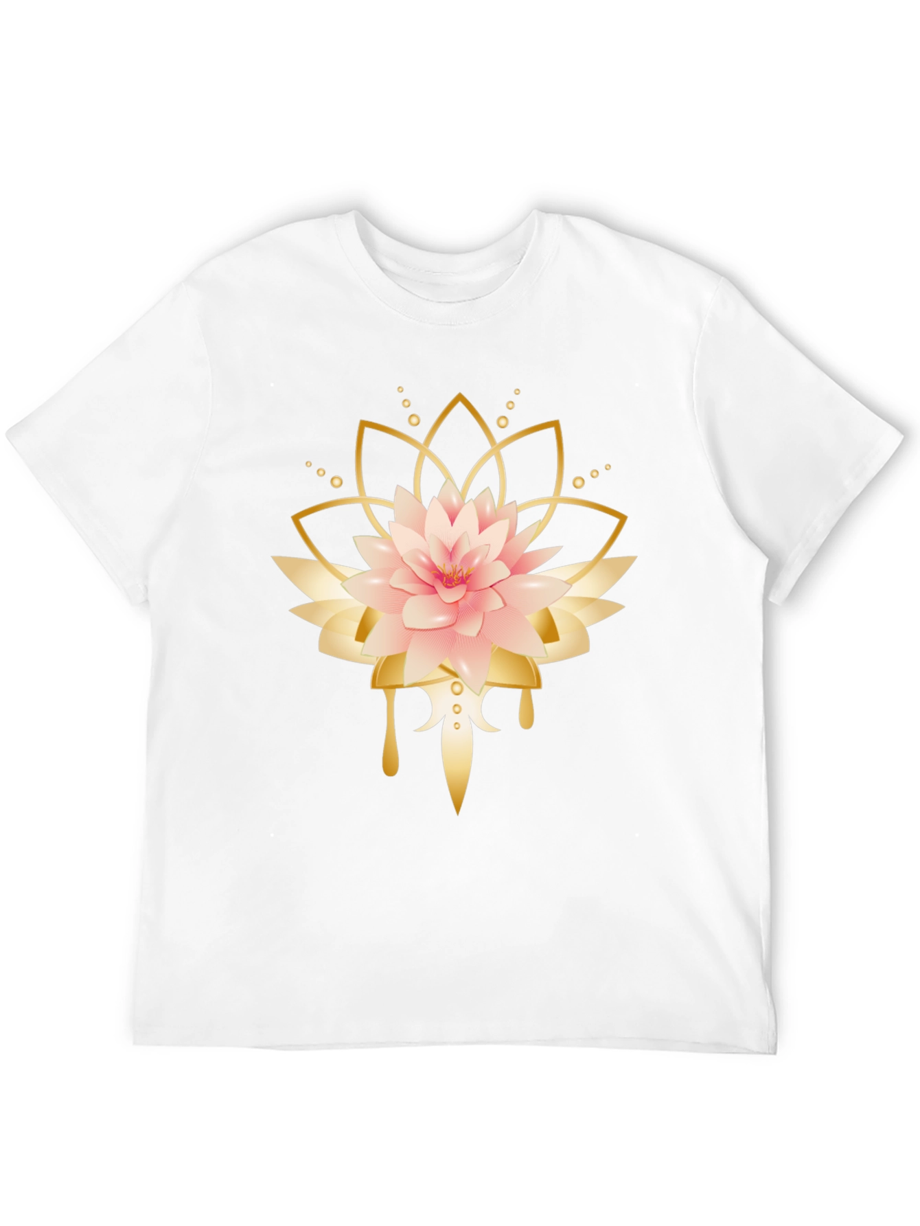 Lotus Flower Graphic Black T-Shirt