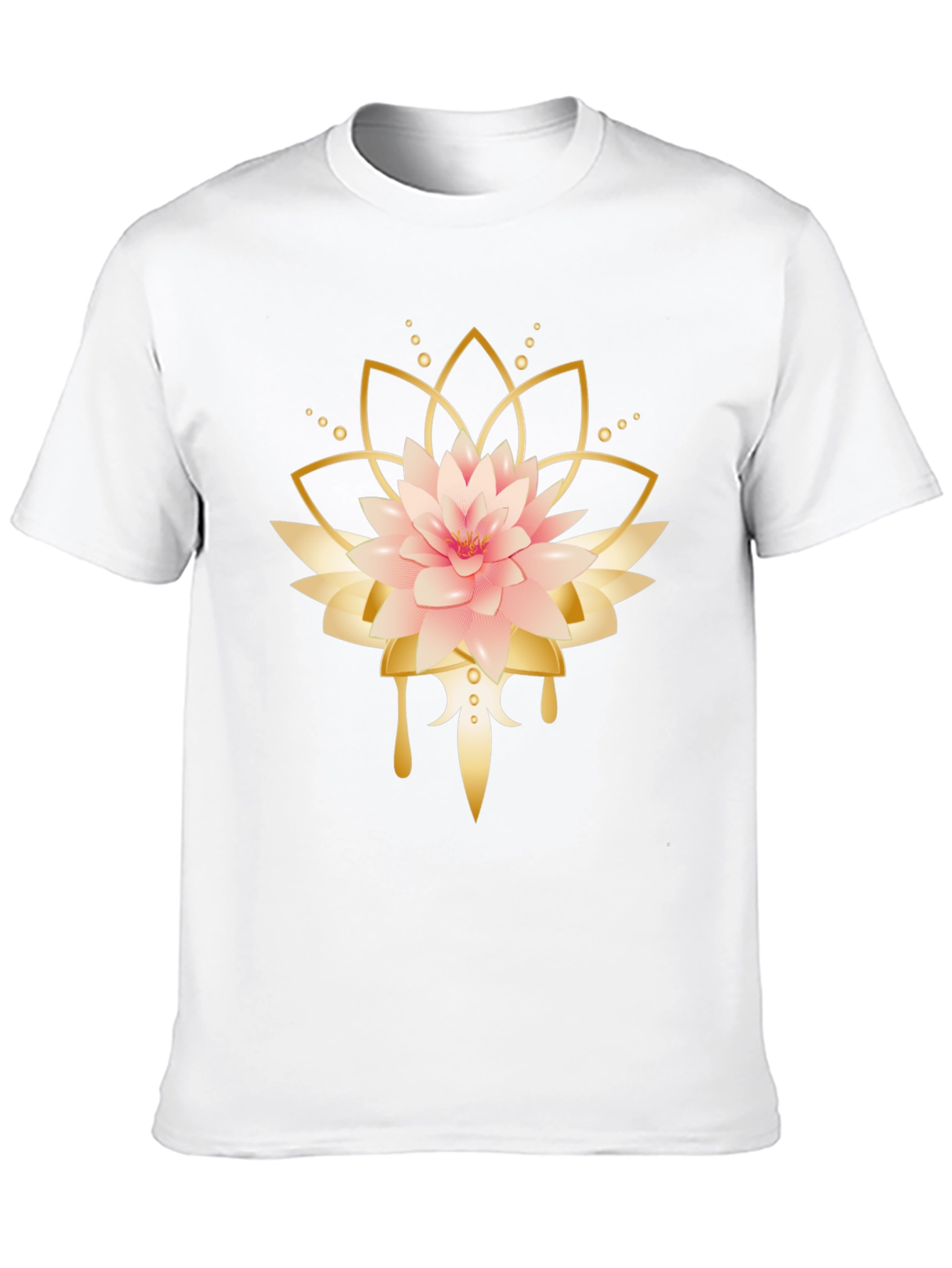 Lotus Flower Graphic Black T-Shirt