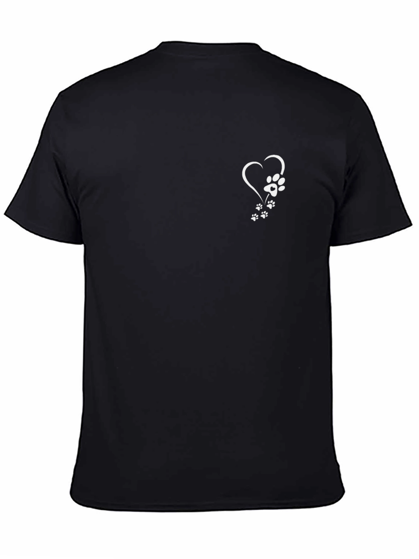 Paw Print Heart Tee - Black