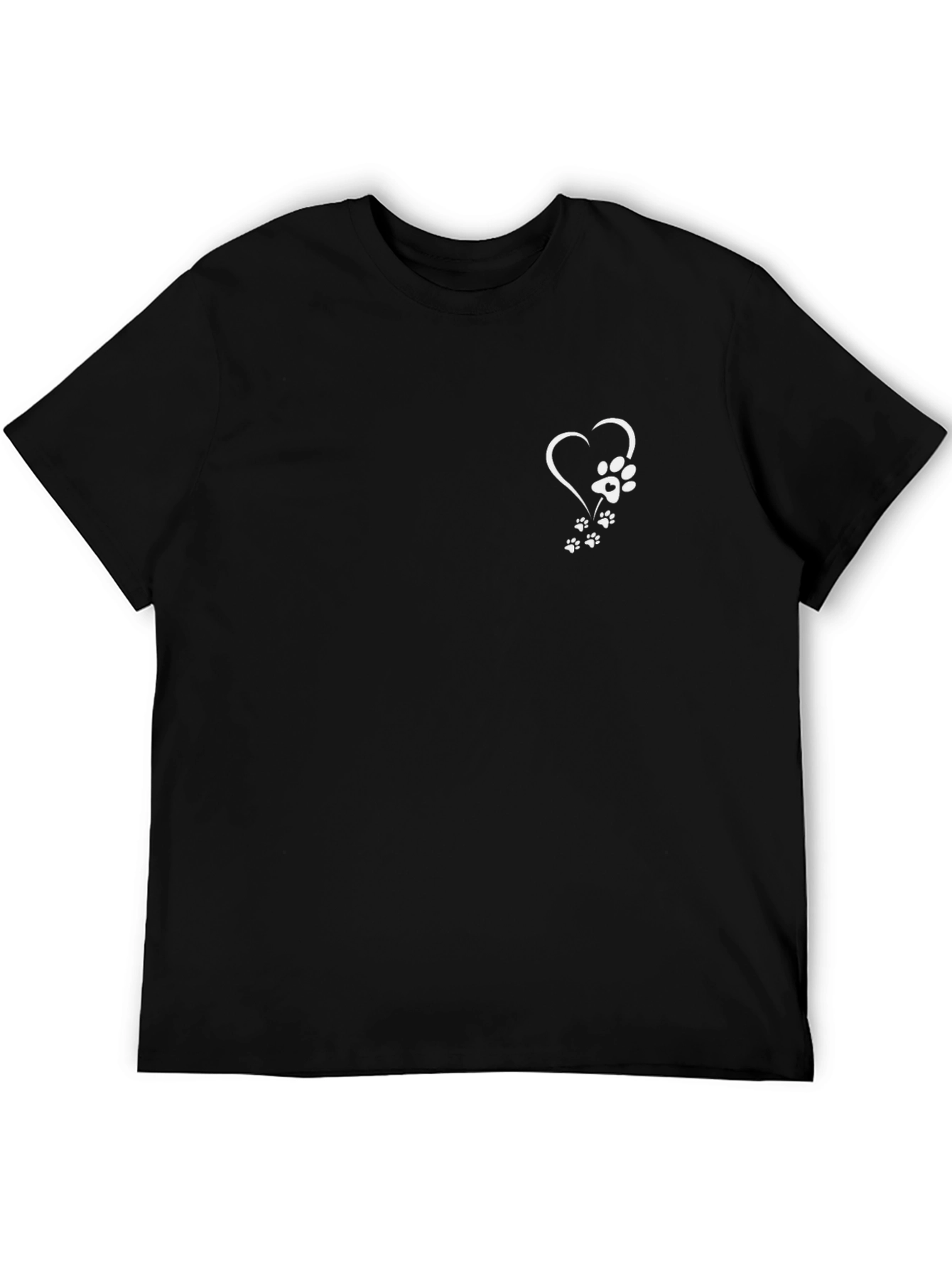 Paw Print Heart Tee - Black