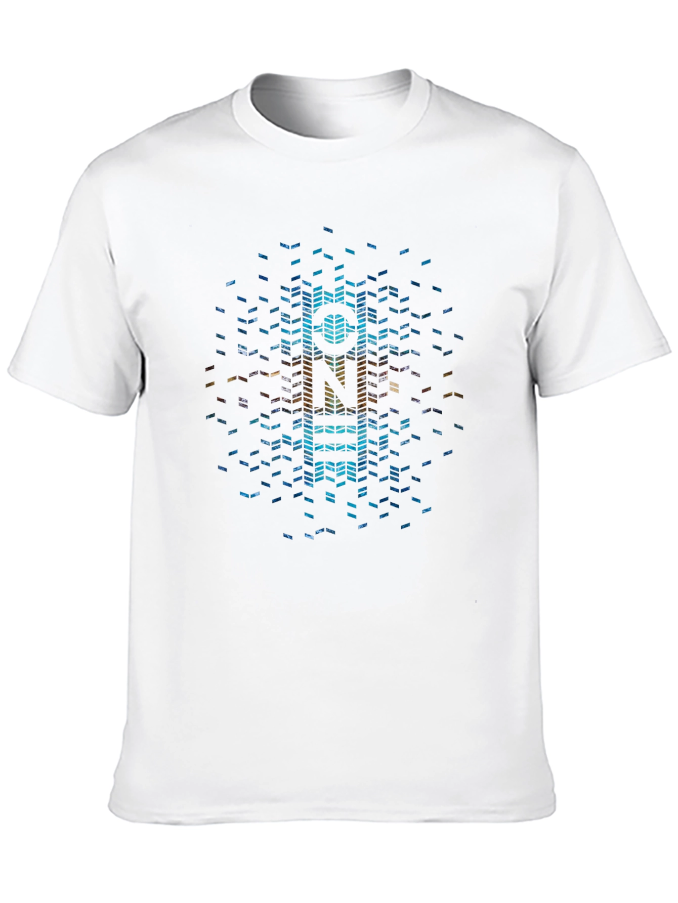 Geometric Pixel Art T-Shirt - Unique Graphic Tee