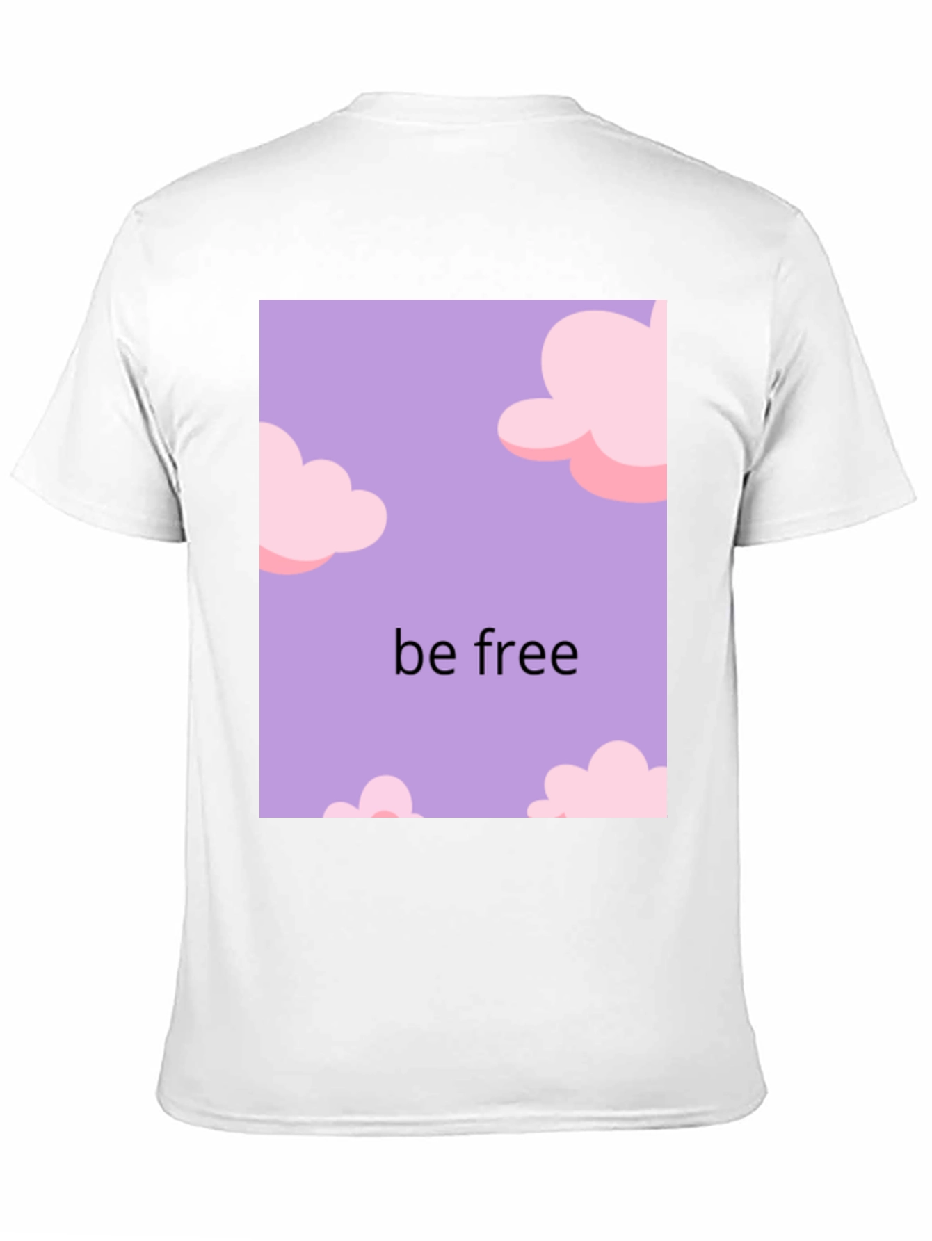Be Free Cloud Design Black T-Shirt