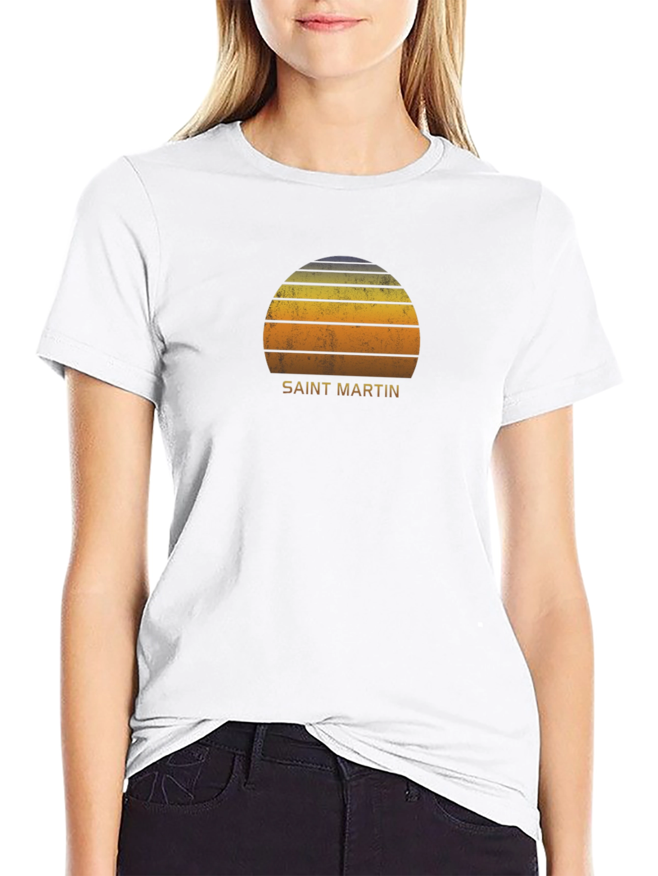 Saint Martin Sunset Graphic Tee - Retro Island Vibes