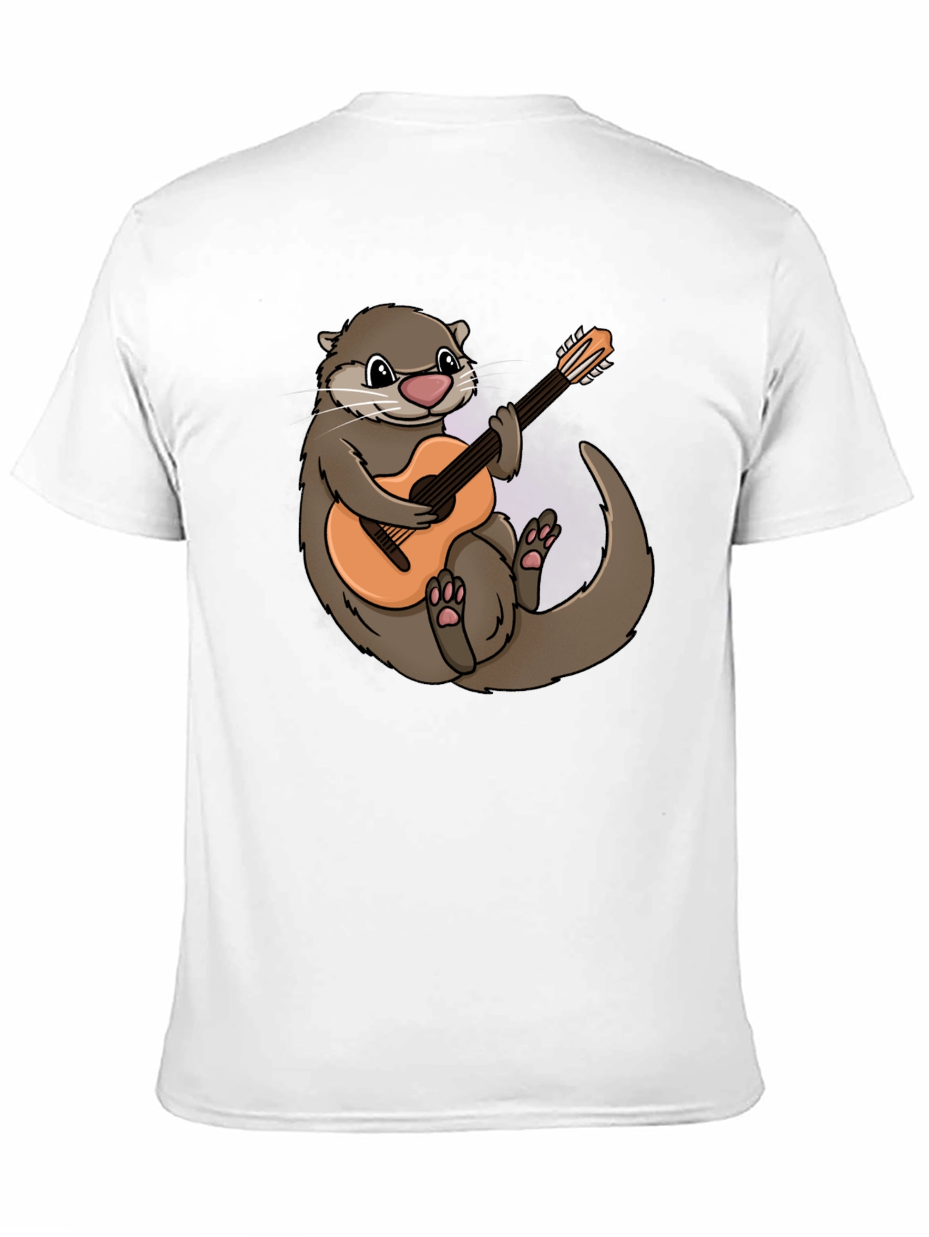 Otter Guitarist Graphic Tee - Black Cotton T-Shirt