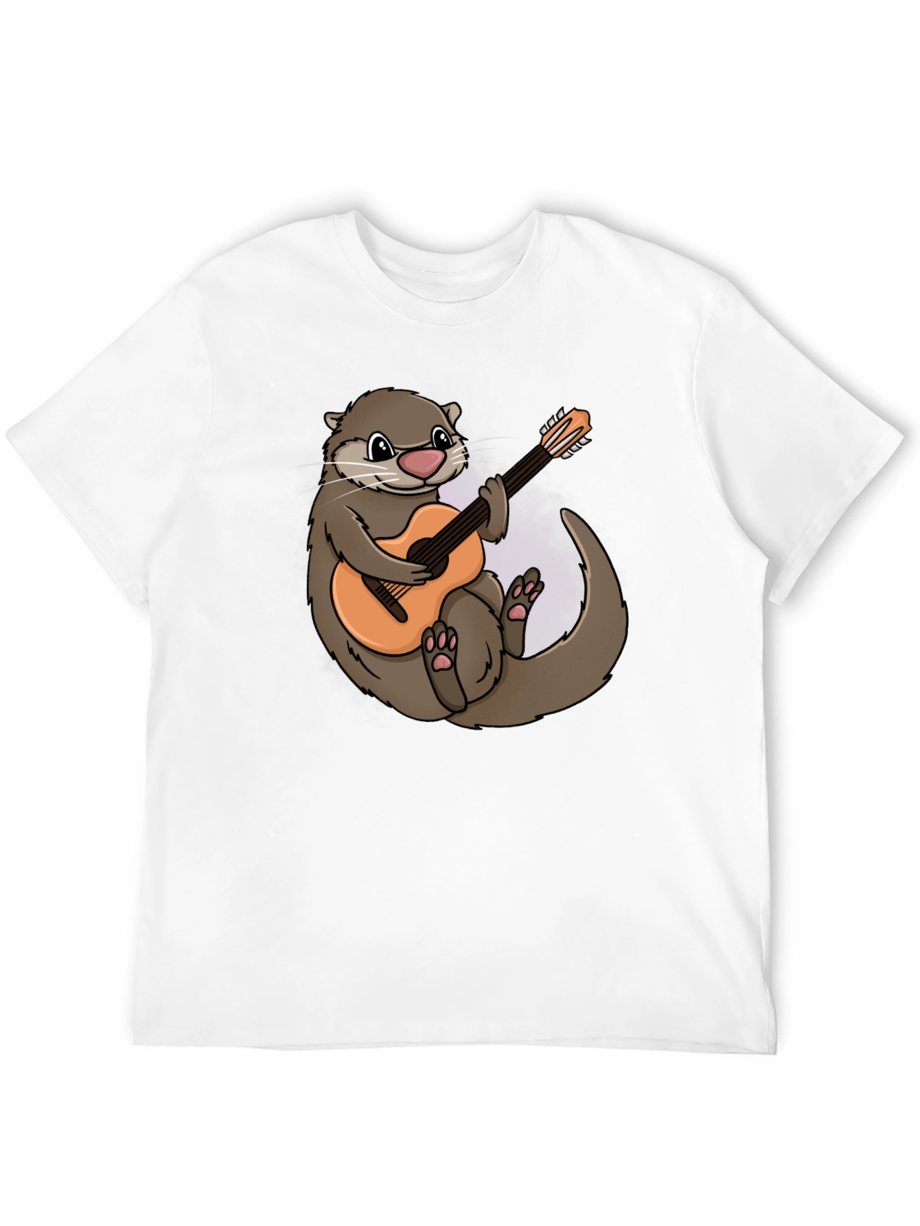 Otter Guitarist Graphic Tee - Black Cotton T-Shirt