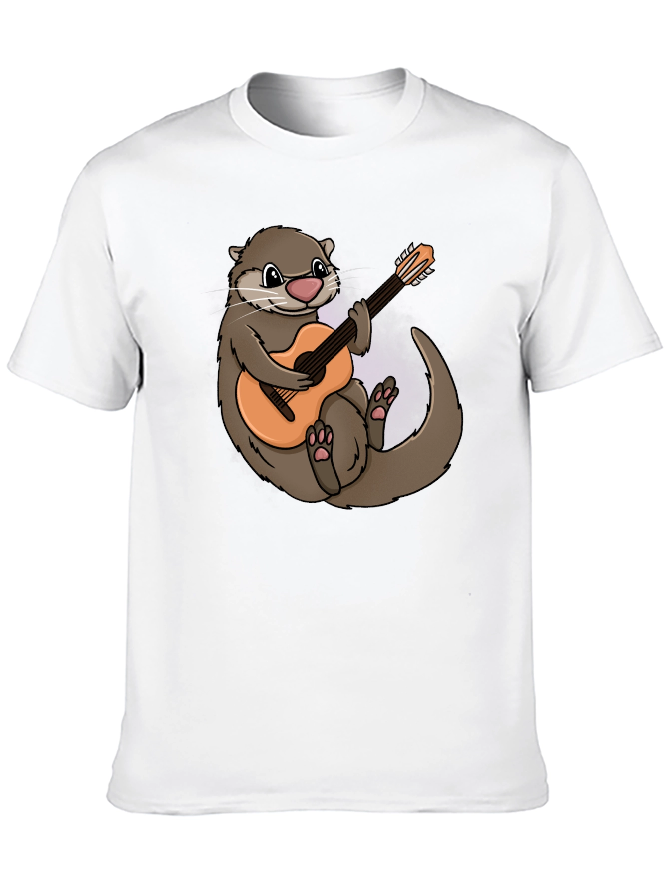 Otter Guitarist Graphic Tee - Black Cotton T-Shirt