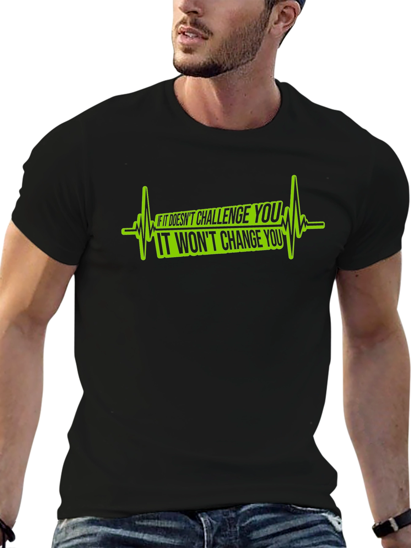 Challenge Changes You Black Graphic T-Shirt