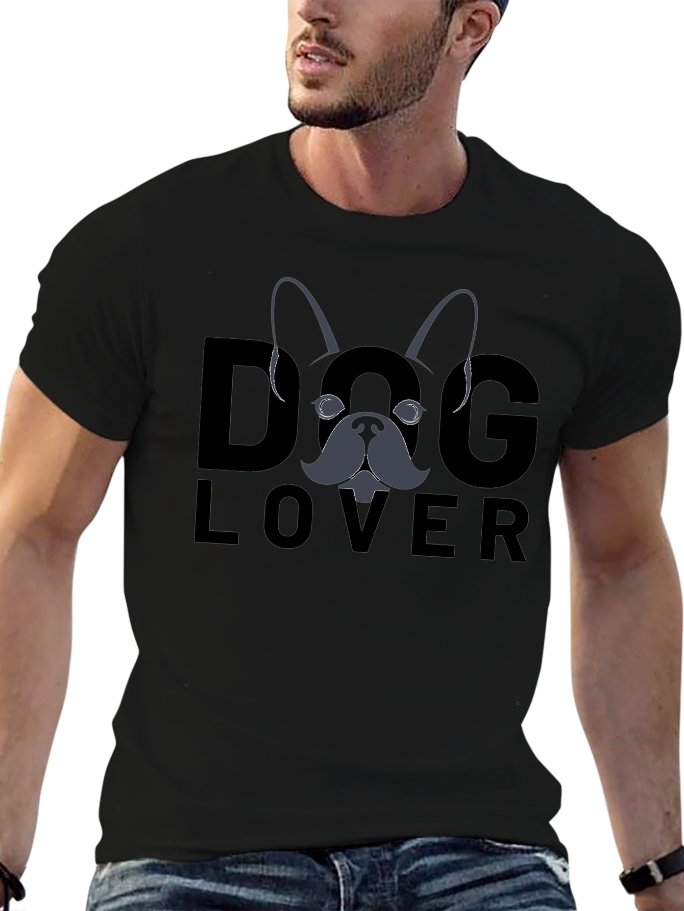 Dog Lover Graphic T-Shirt - Black