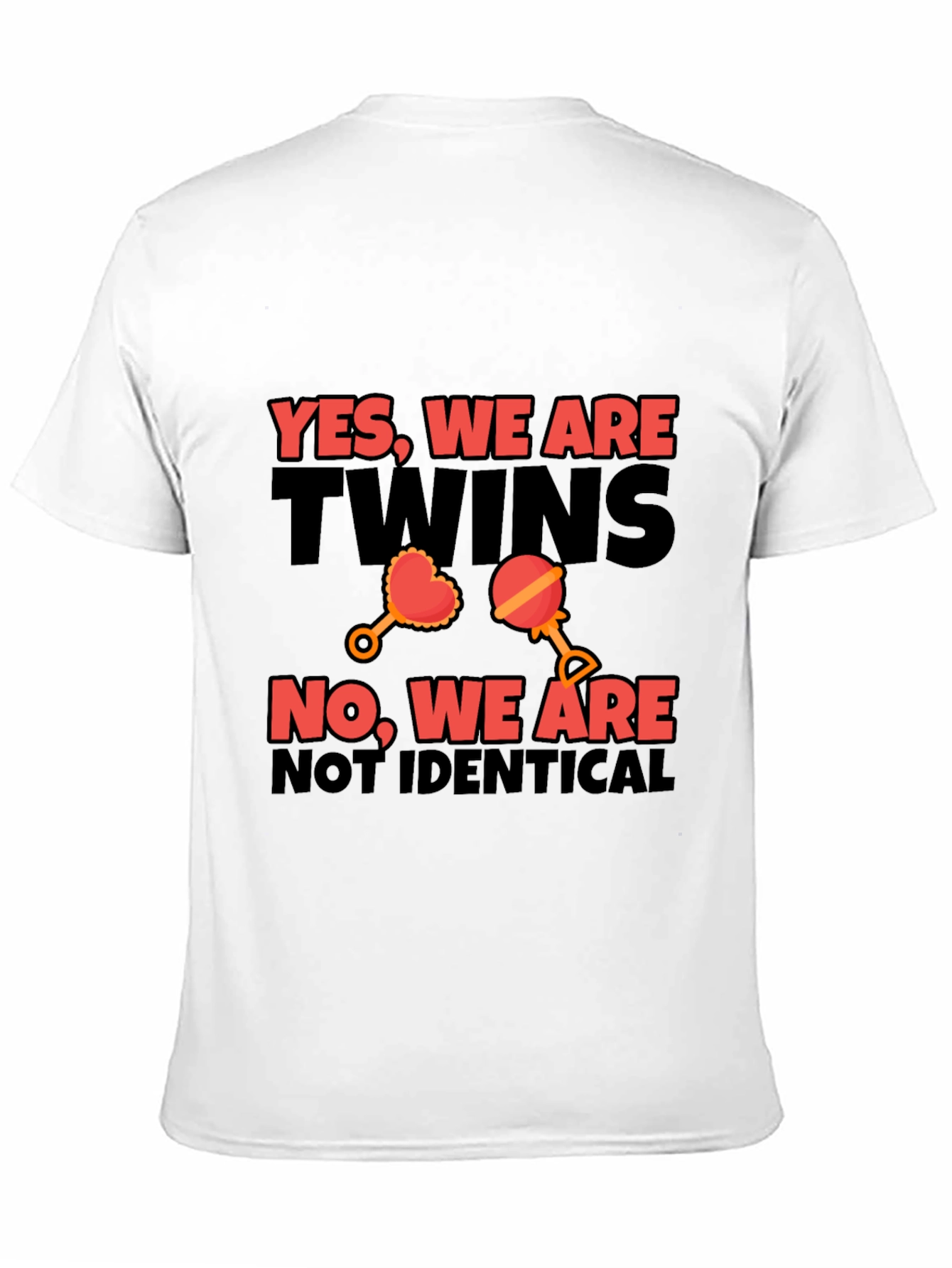 Twins Not Identical Black Cotton T-Shirt