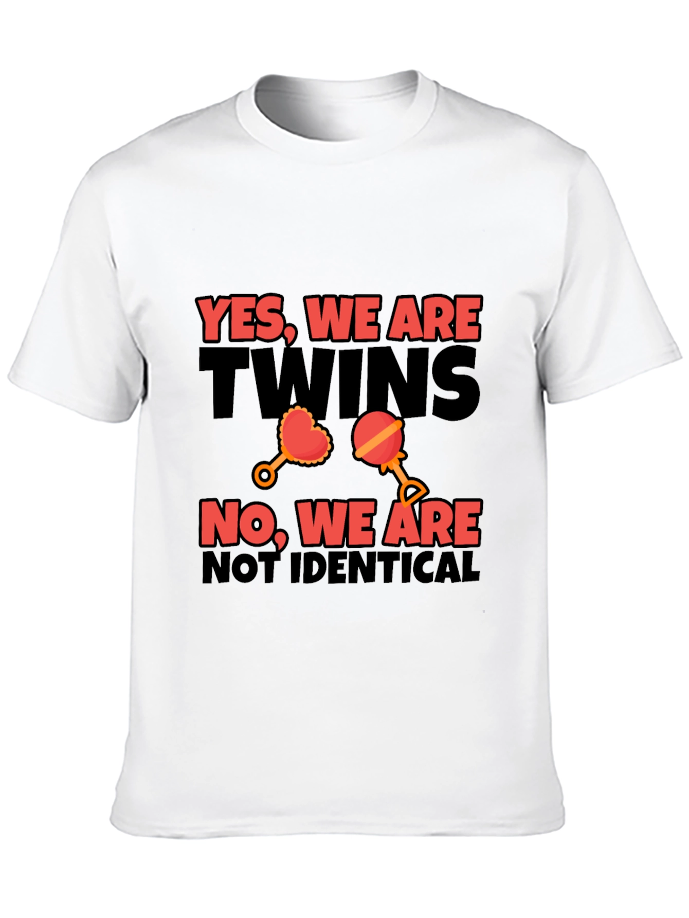 Twins Not Identical Black Cotton T-Shirt
