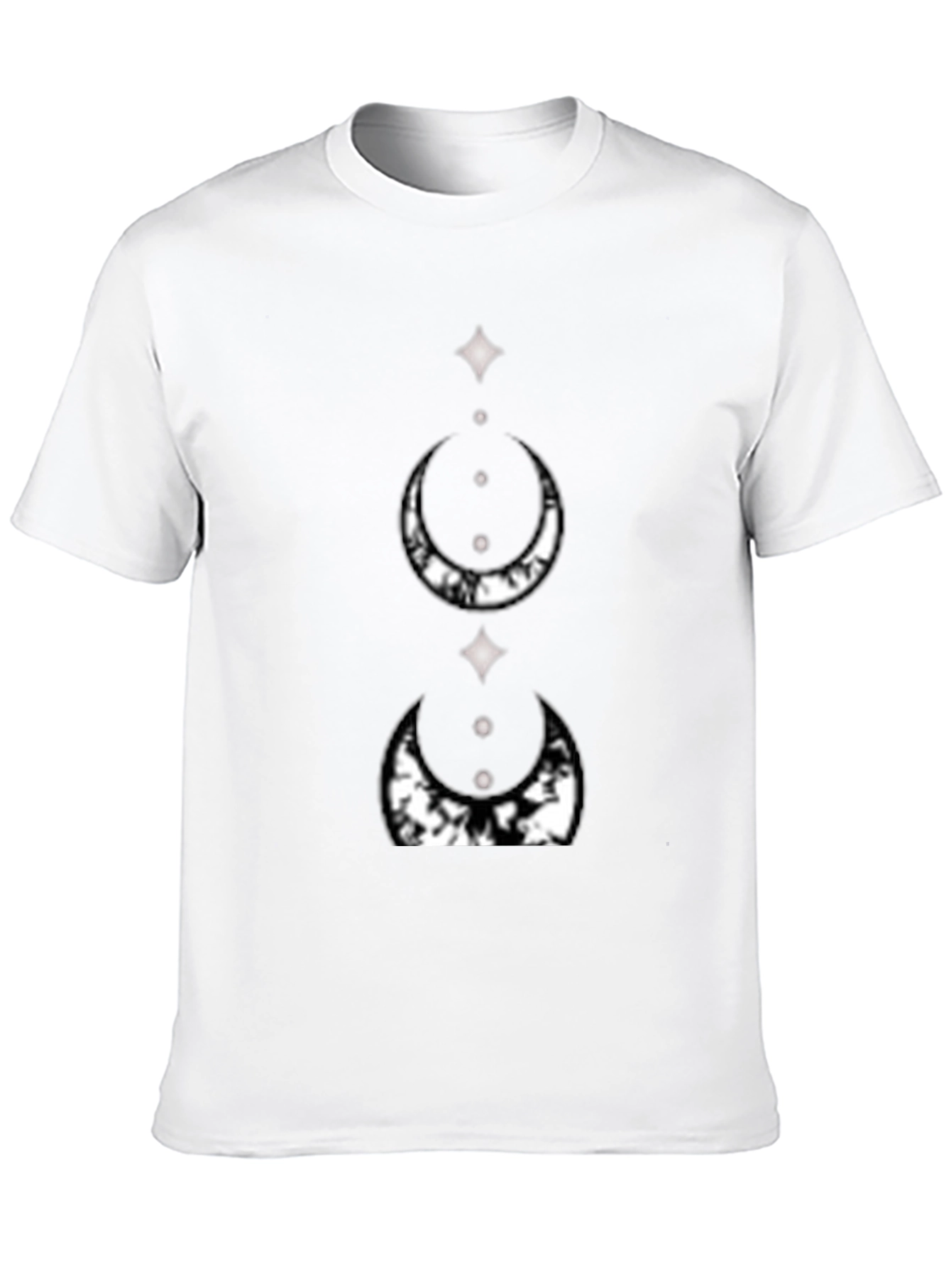 Mystic Moon Phase Graphic Tee - Black Cotton