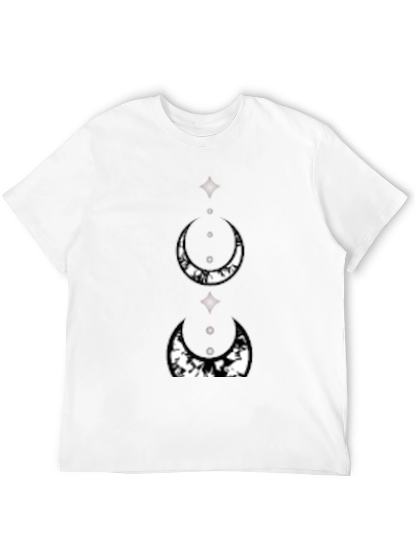 Mystic Moon Phase Graphic Tee - Black Cotton
