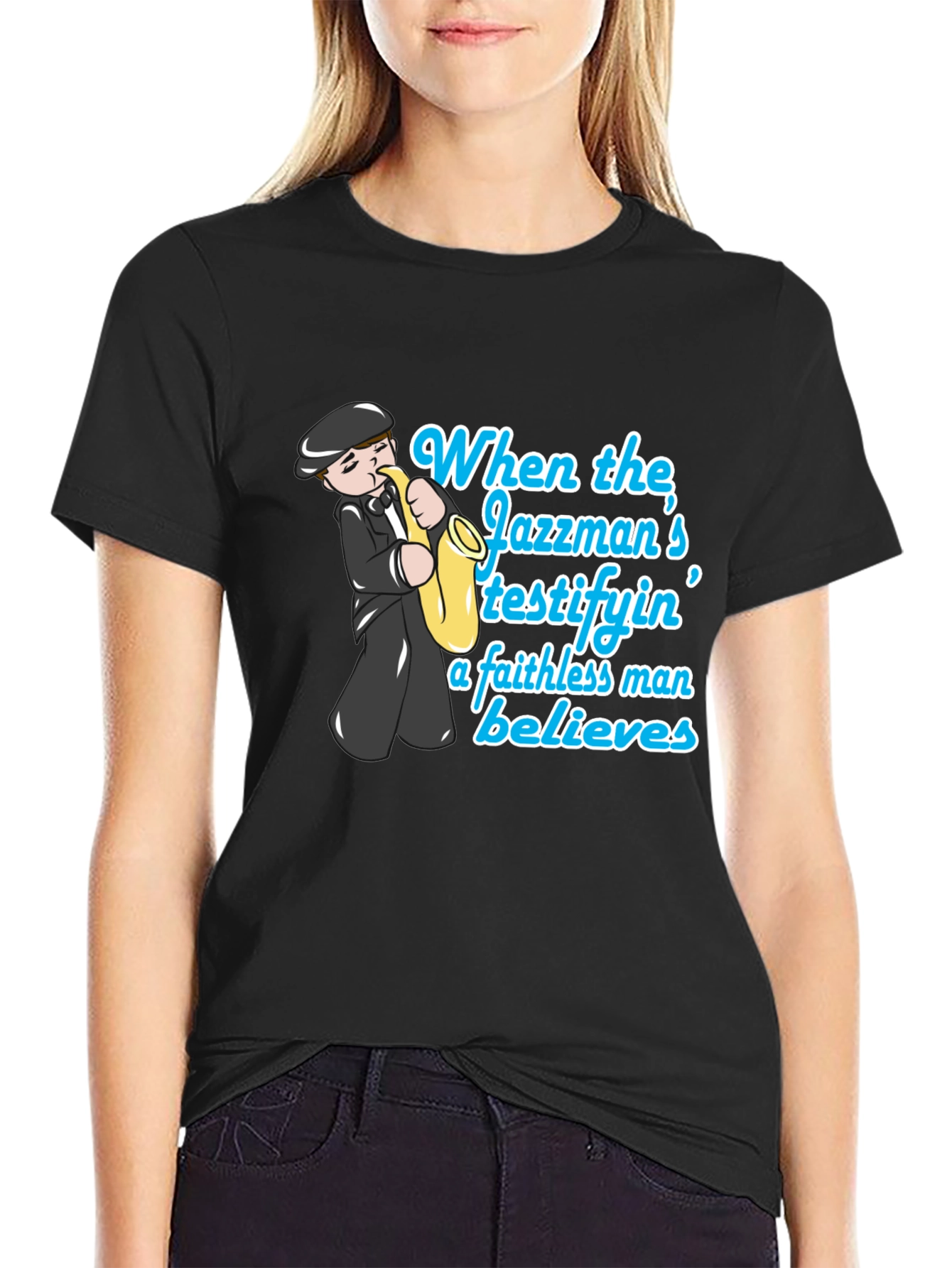 Jazzman Believes T-Shirt - Cool Musician Tee
