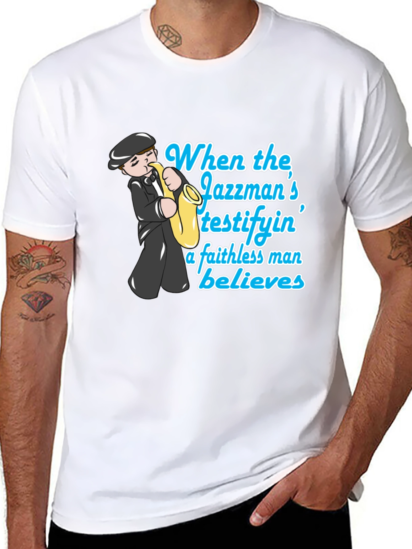 Jazzman Believes T-Shirt - Cool Musician Tee