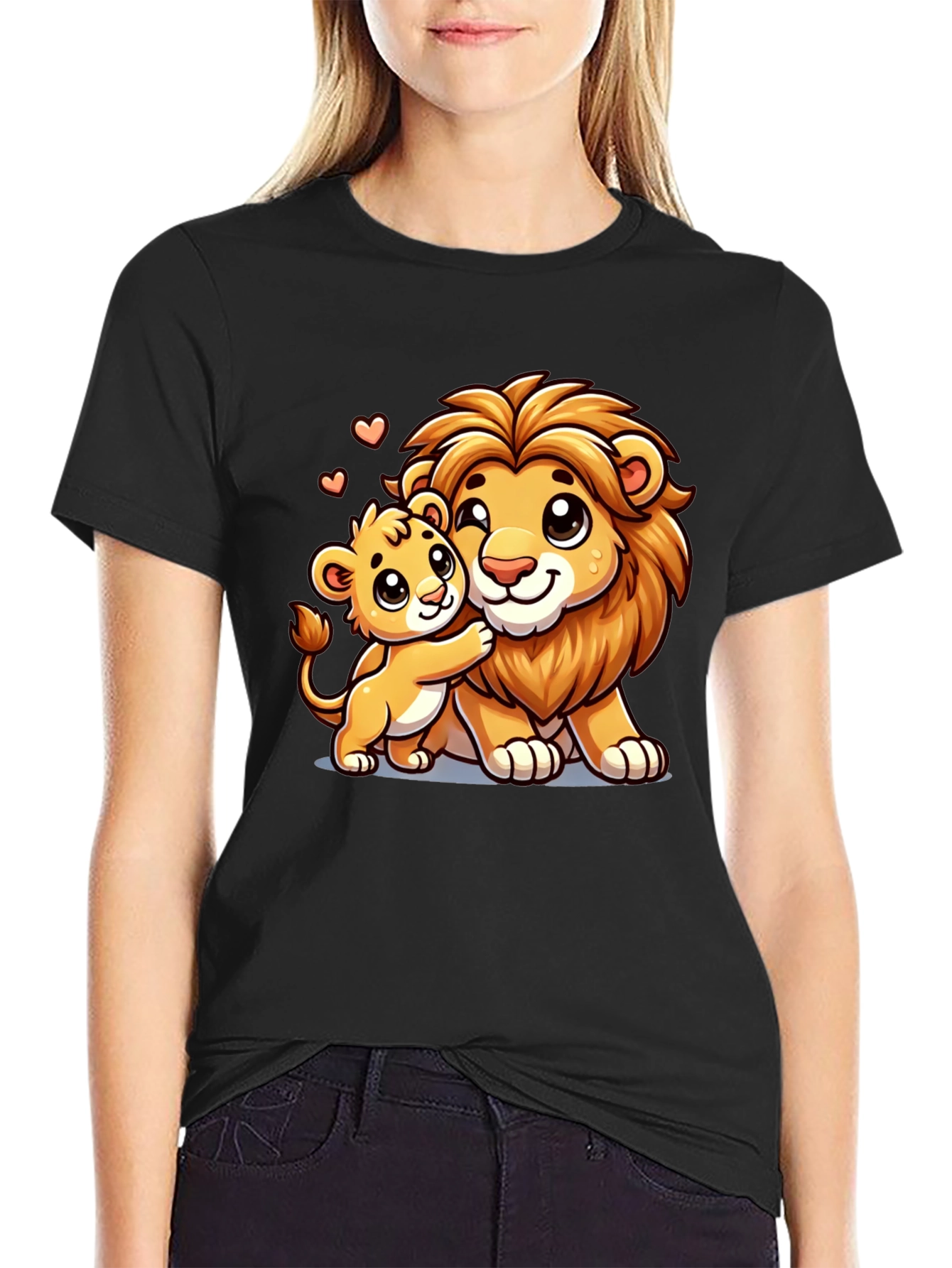 Lion Family Love Black T-Shirt