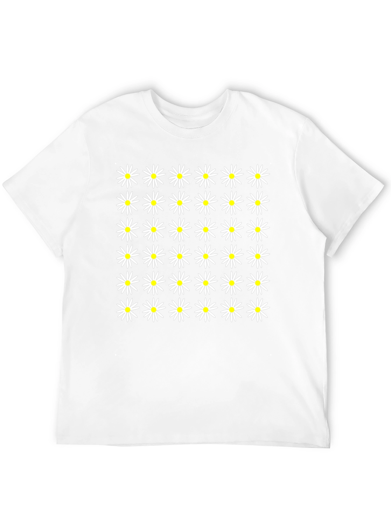 Daisy Pattern Black Tee