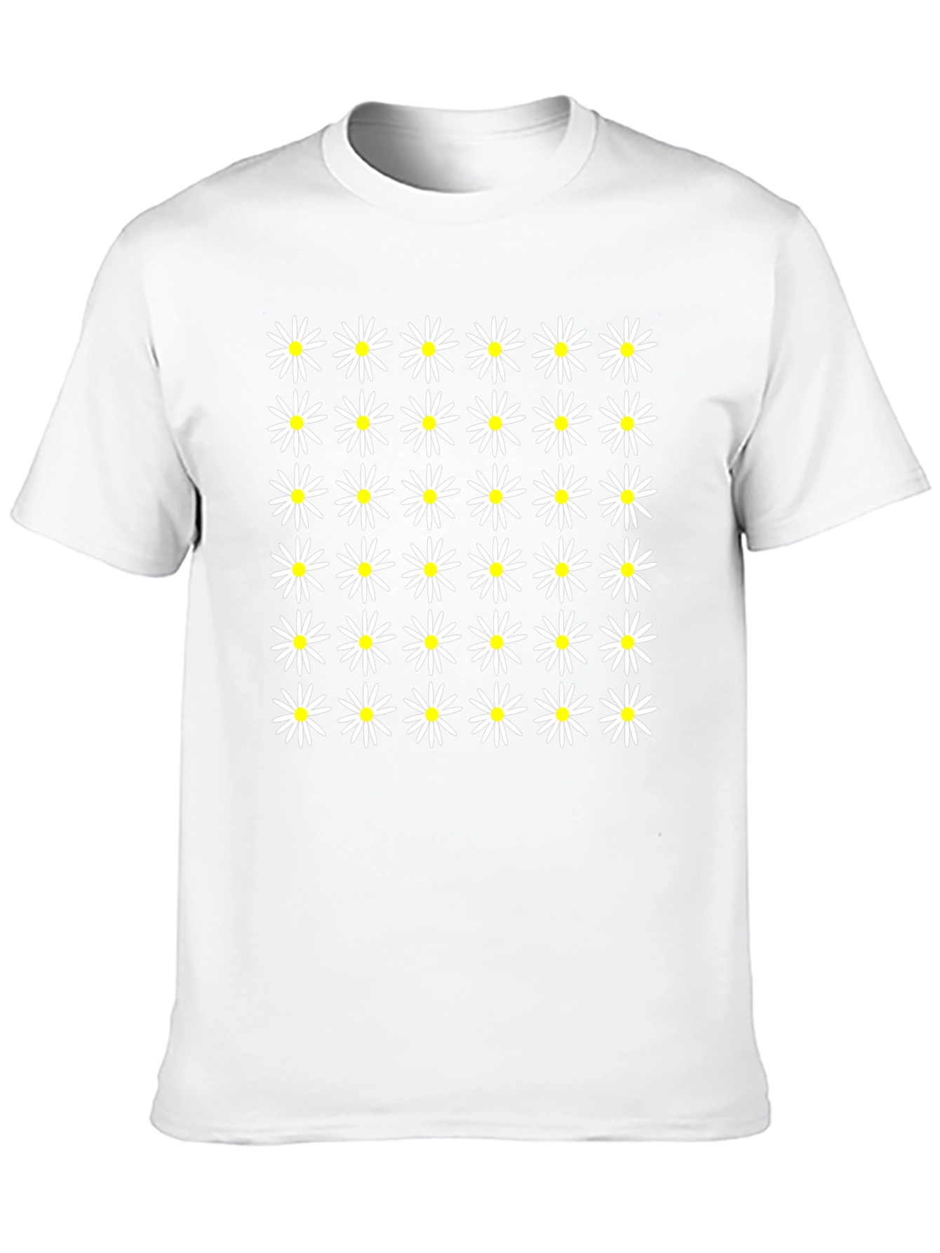 Daisy Pattern Black Tee