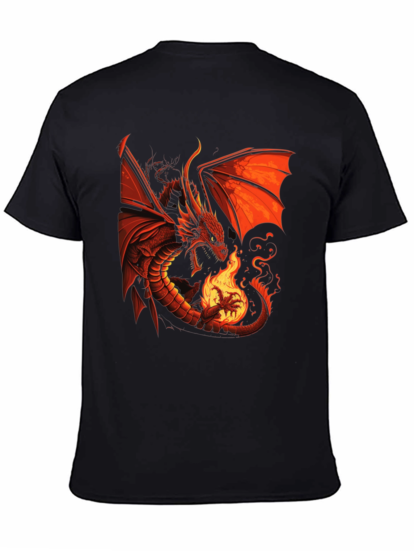 Fiery Dragon Graphic T-Shirt - Bold Statement Tee
