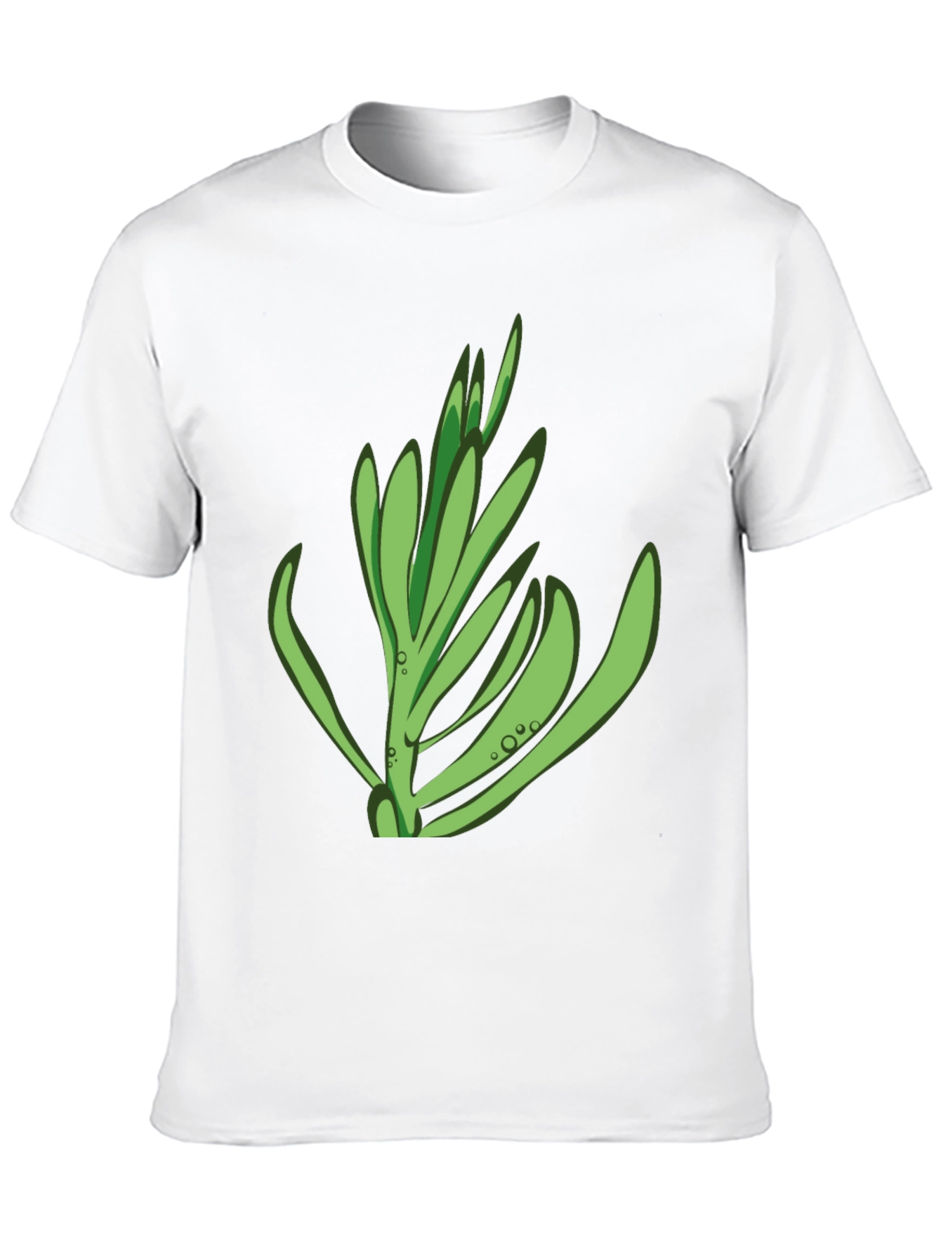 Black T-Shirt with Green Plant Graphic