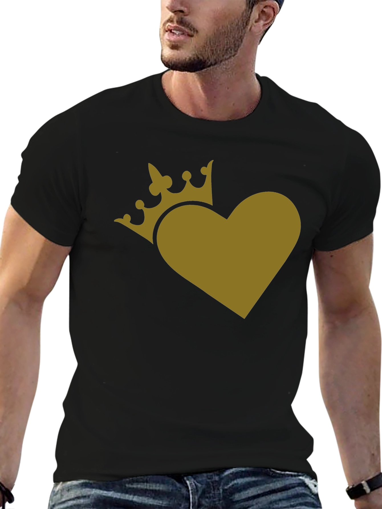 King of Hearts Black Graphic T-Shirt