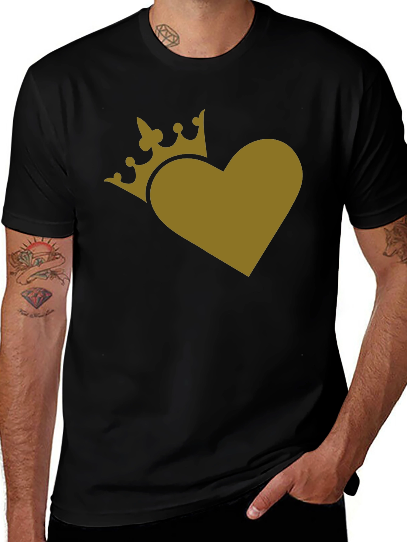 King of Hearts Black Graphic T-Shirt