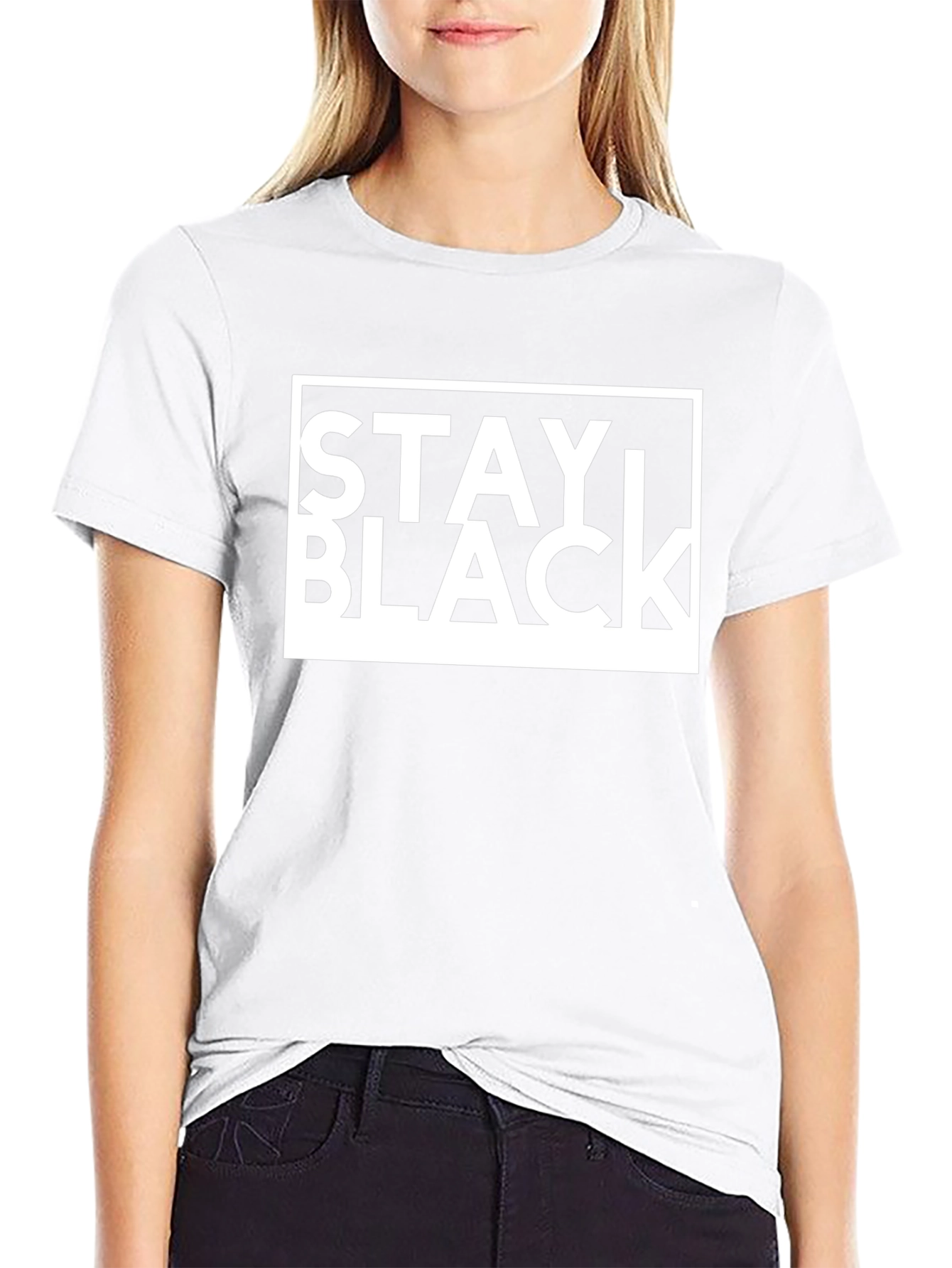 Stay Black Graphic Tee - Bold Statement T-Shirt