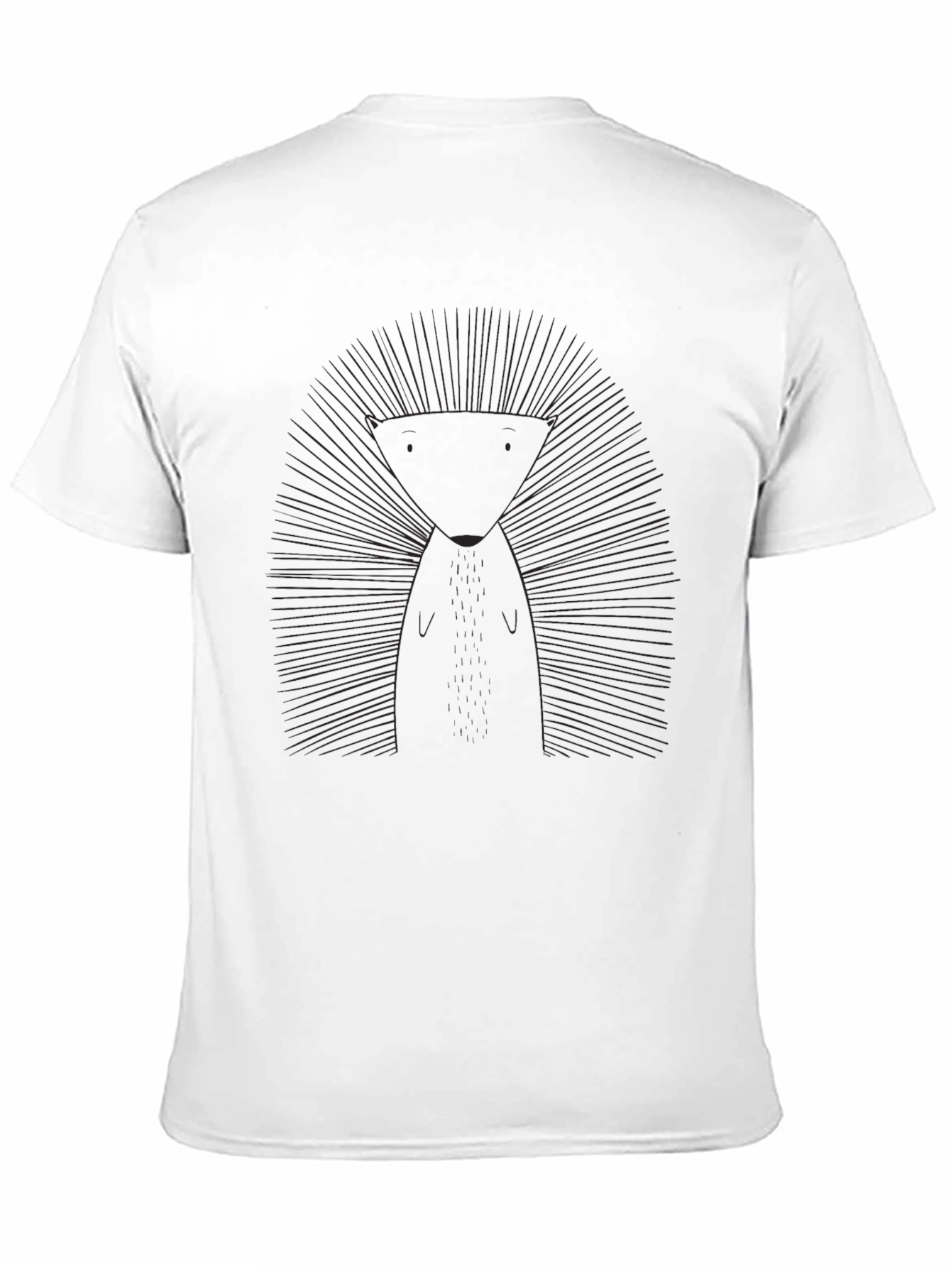 Geometric Hedgehog Graphic Tee - Sleek Black T-Shirt