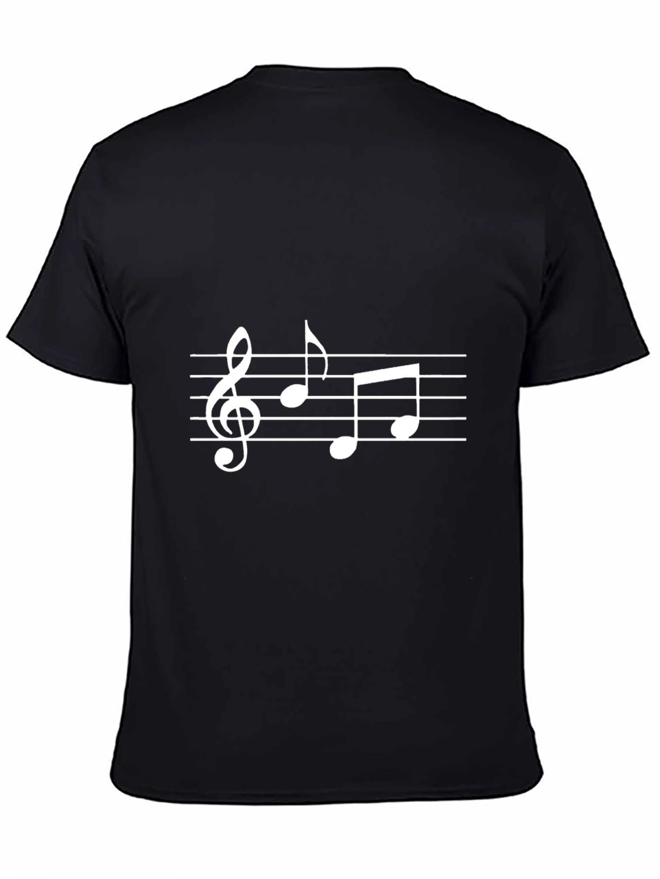 Musical Notes Graphic T-Shirt - Black Casual Tee