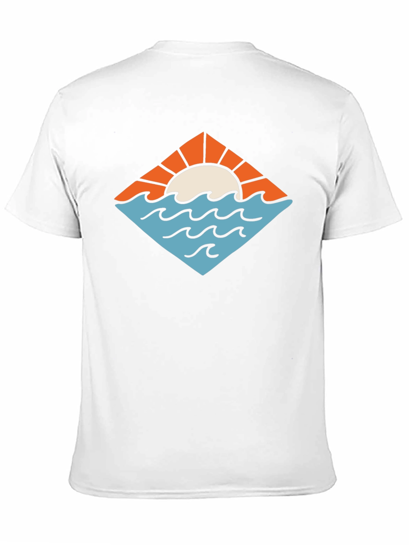 Sunset Ocean Graphic Tee - Black Cotton T-Shirt