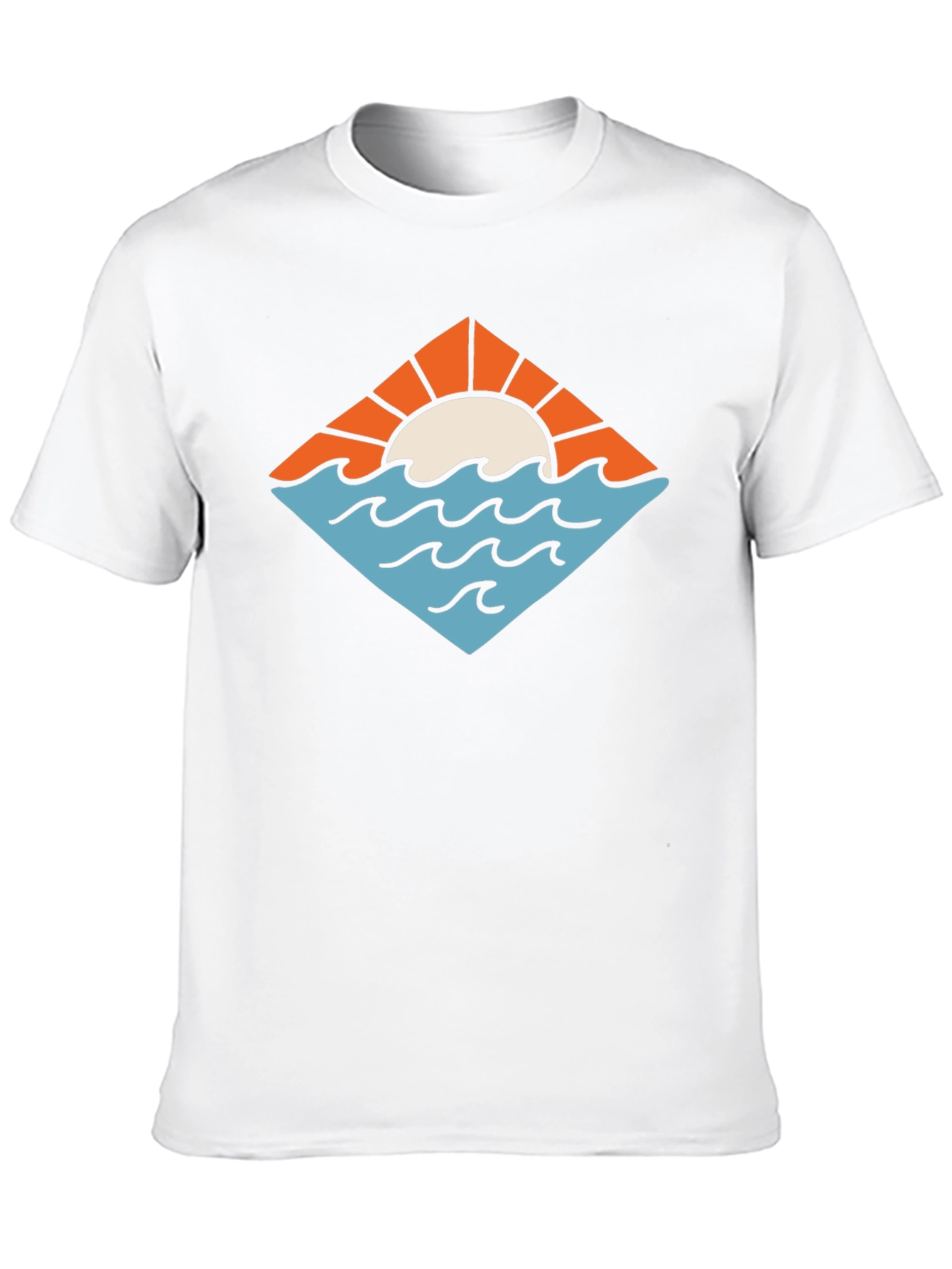 Sunset Ocean Graphic Tee - Black Cotton T-Shirt