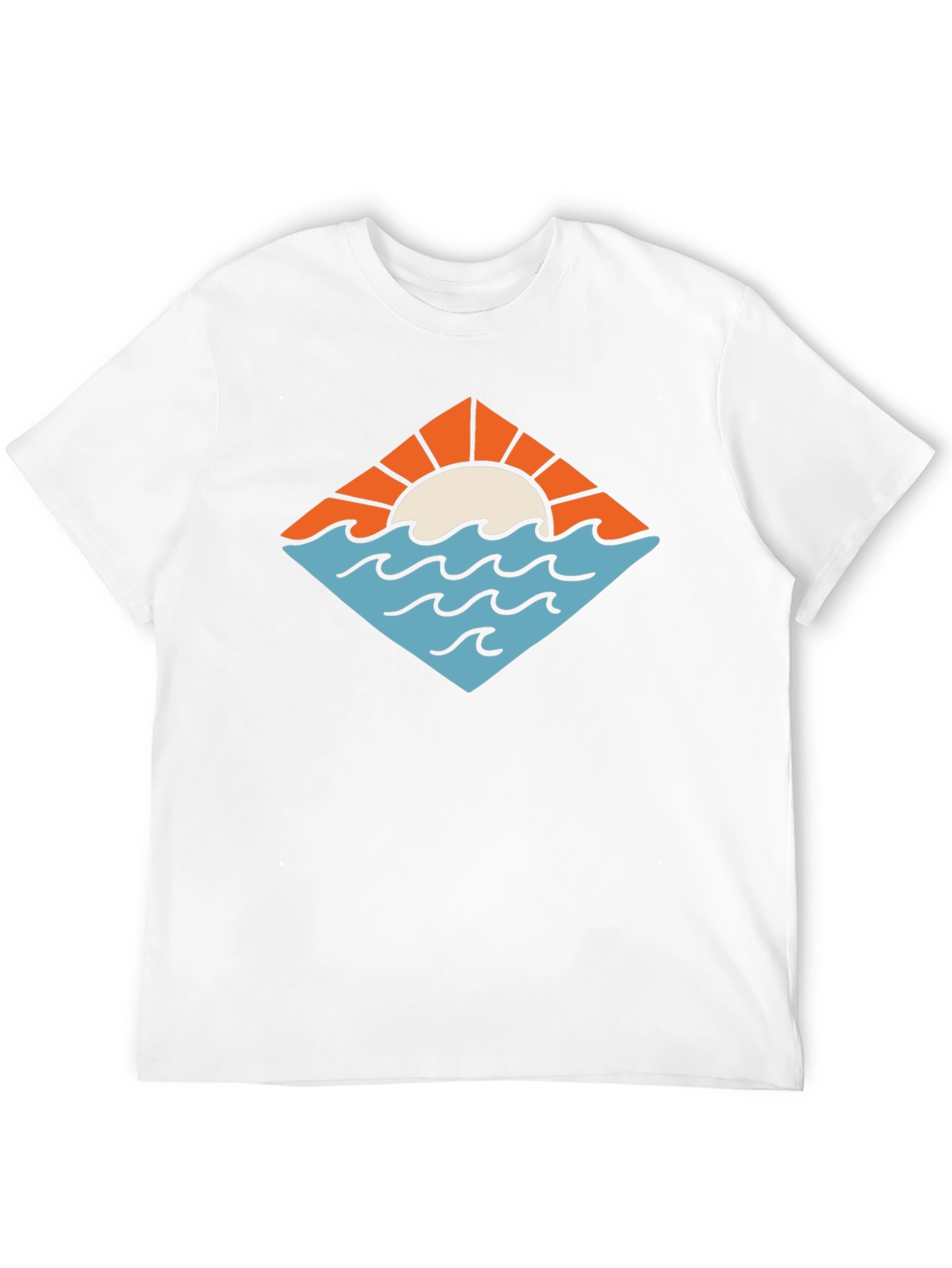 Sunset Ocean Graphic Tee - Black Cotton T-Shirt