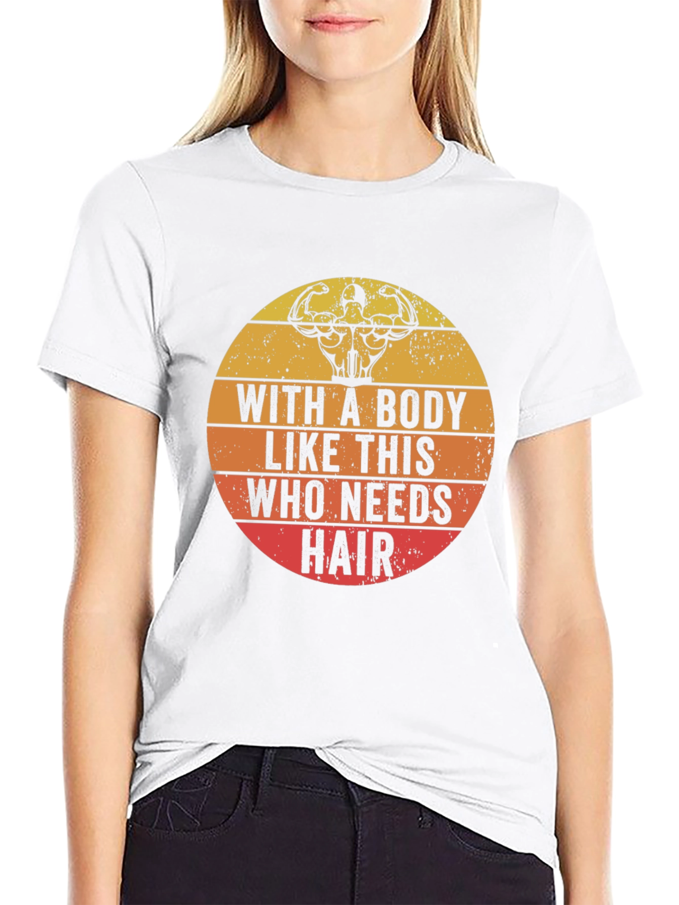 Bald Bodybuilder Humor T-Shirt