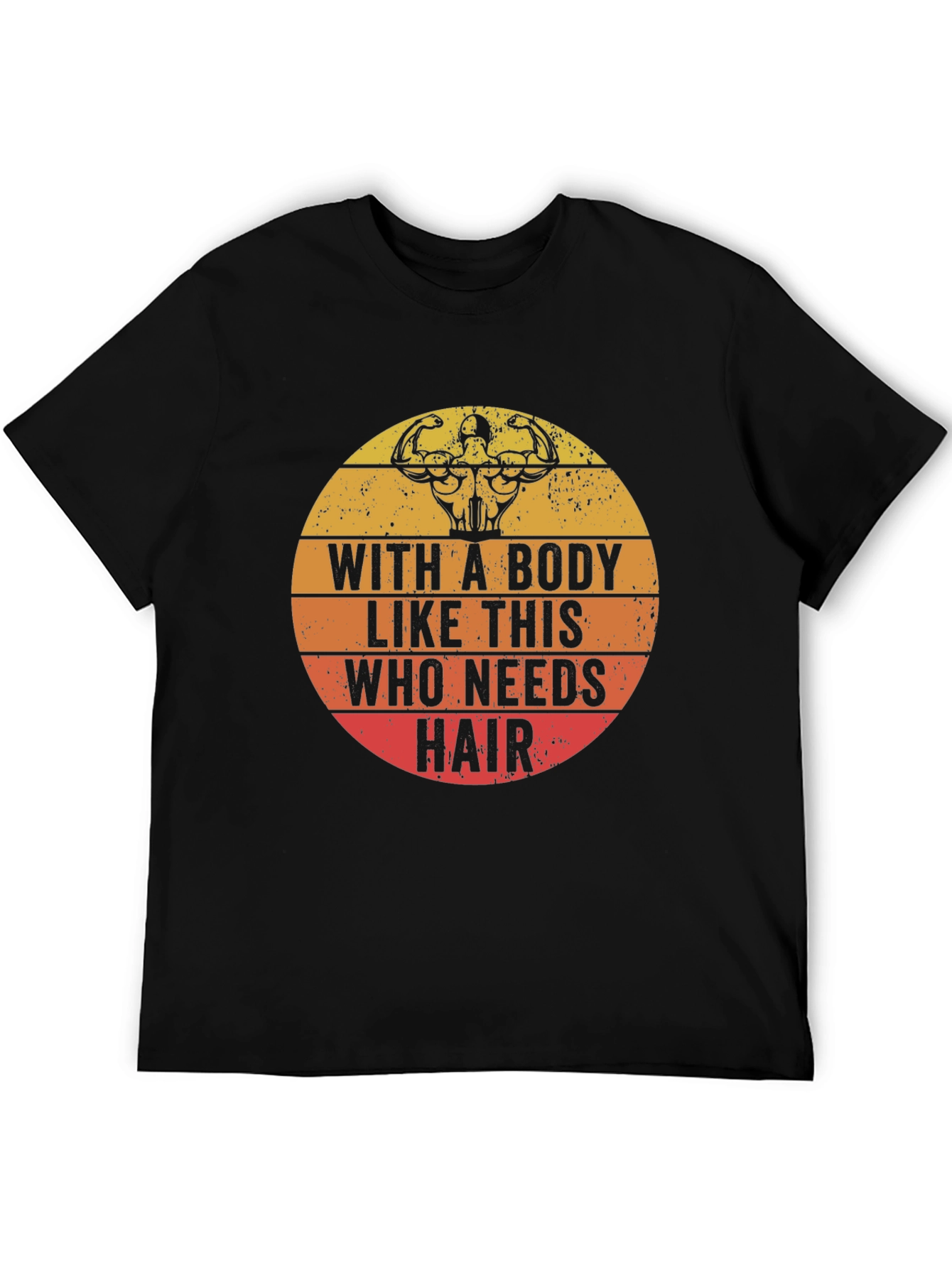 Bald Bodybuilder Humor T-Shirt