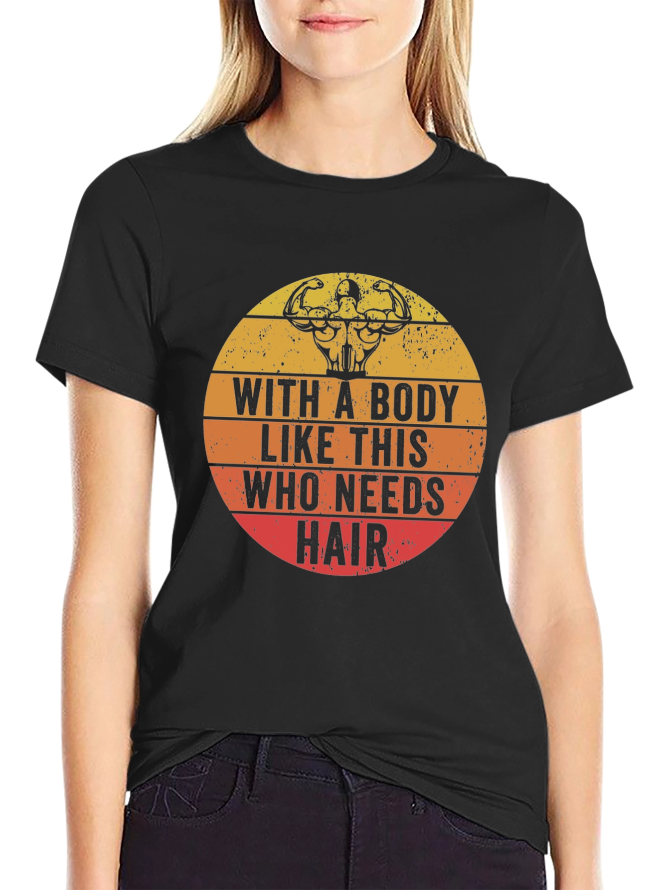 Bald Bodybuilder Humor T-Shirt