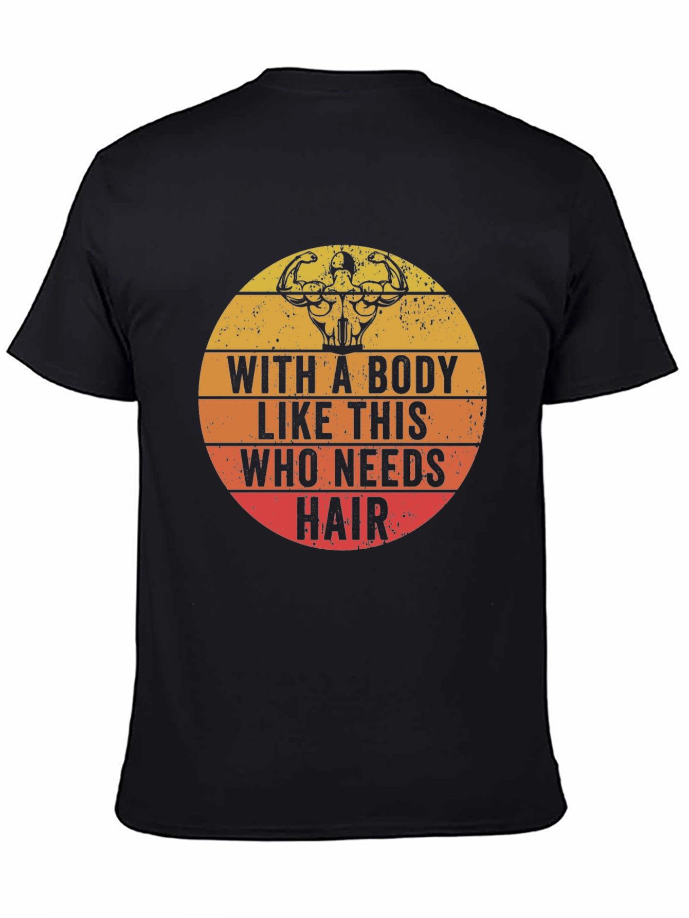 Bald Bodybuilder Humor T-Shirt