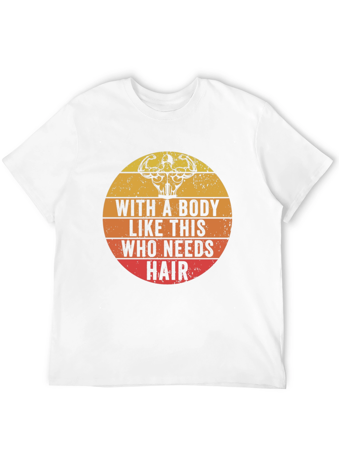Bald Bodybuilder Humor T-Shirt