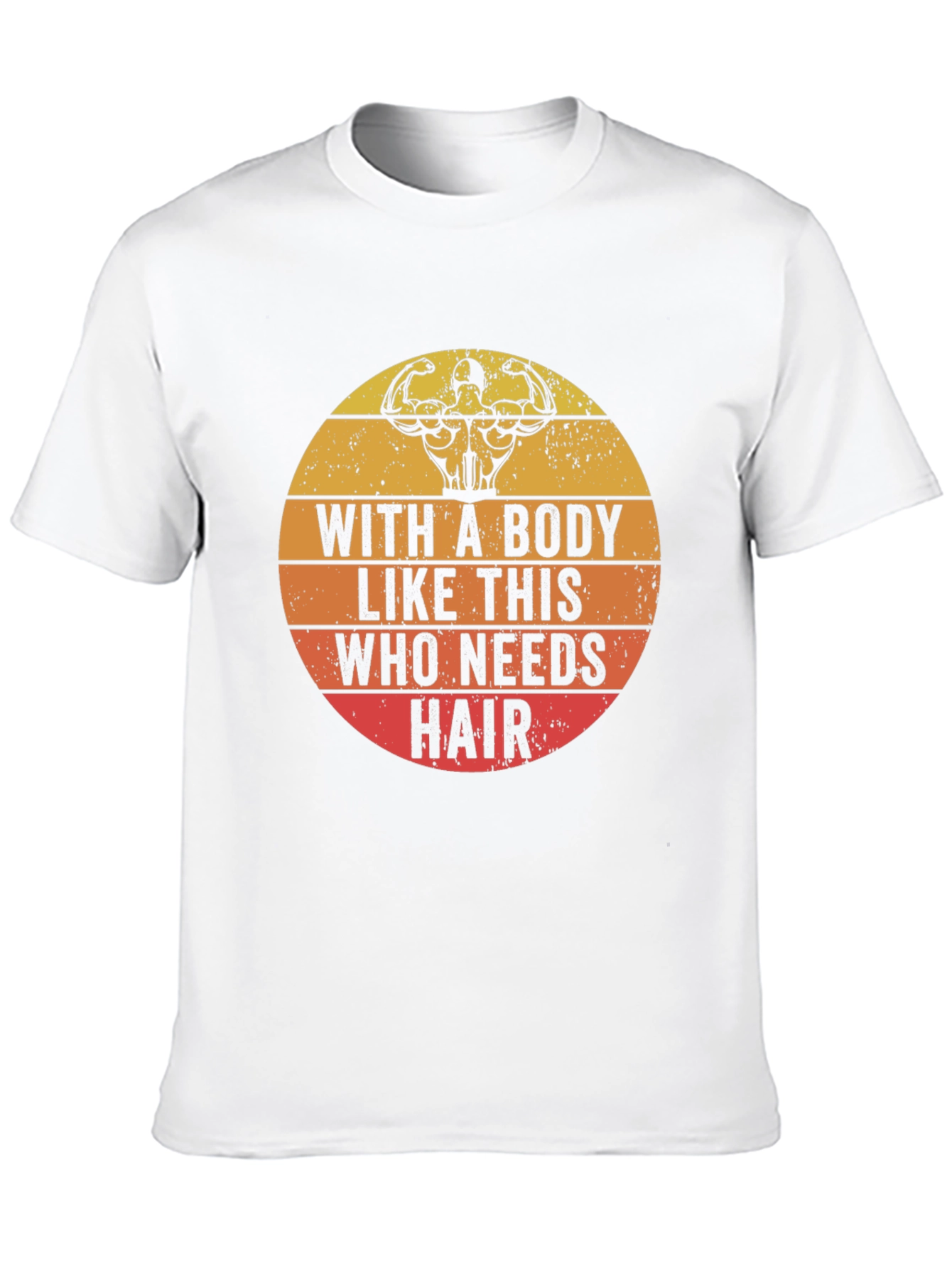 Bald Bodybuilder Humor T-Shirt