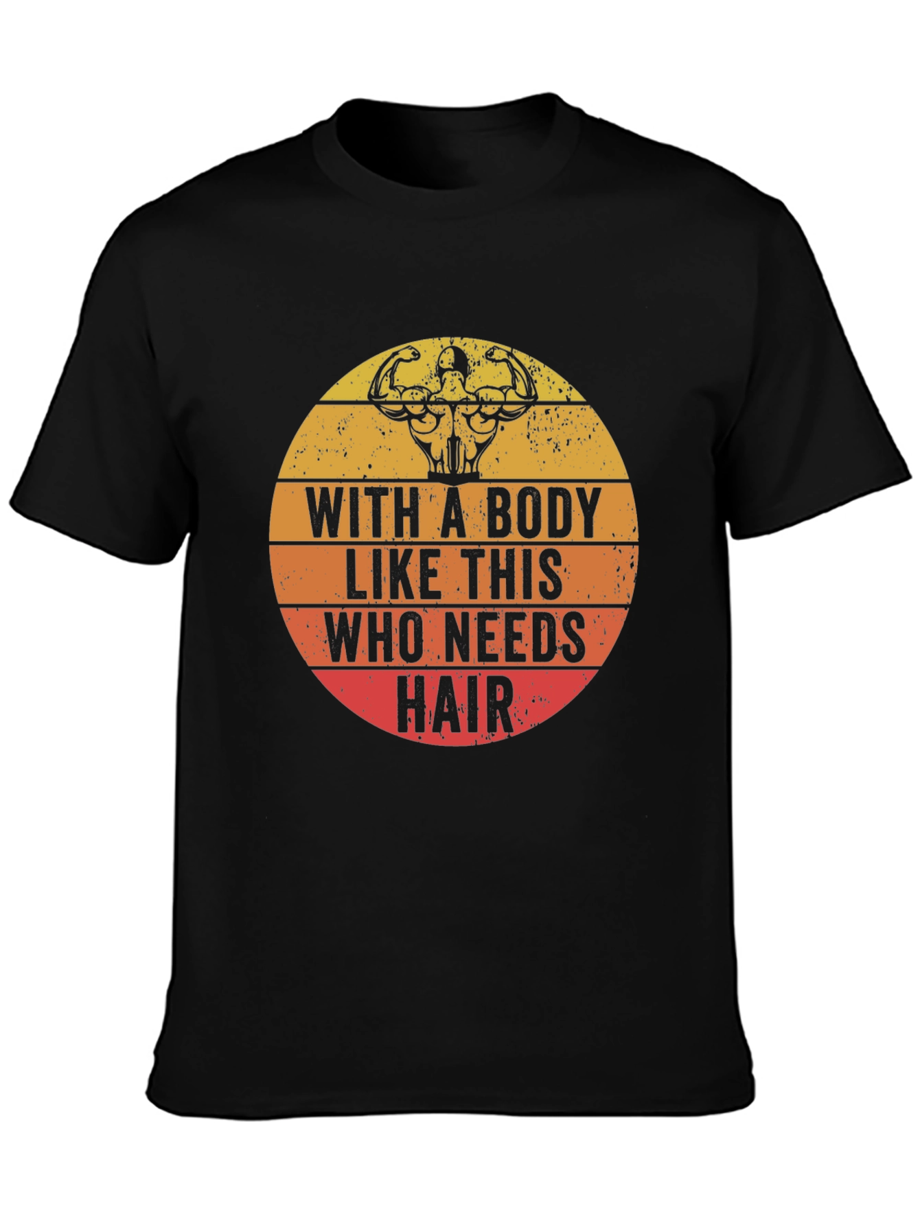 Bald Bodybuilder Humor T-Shirt