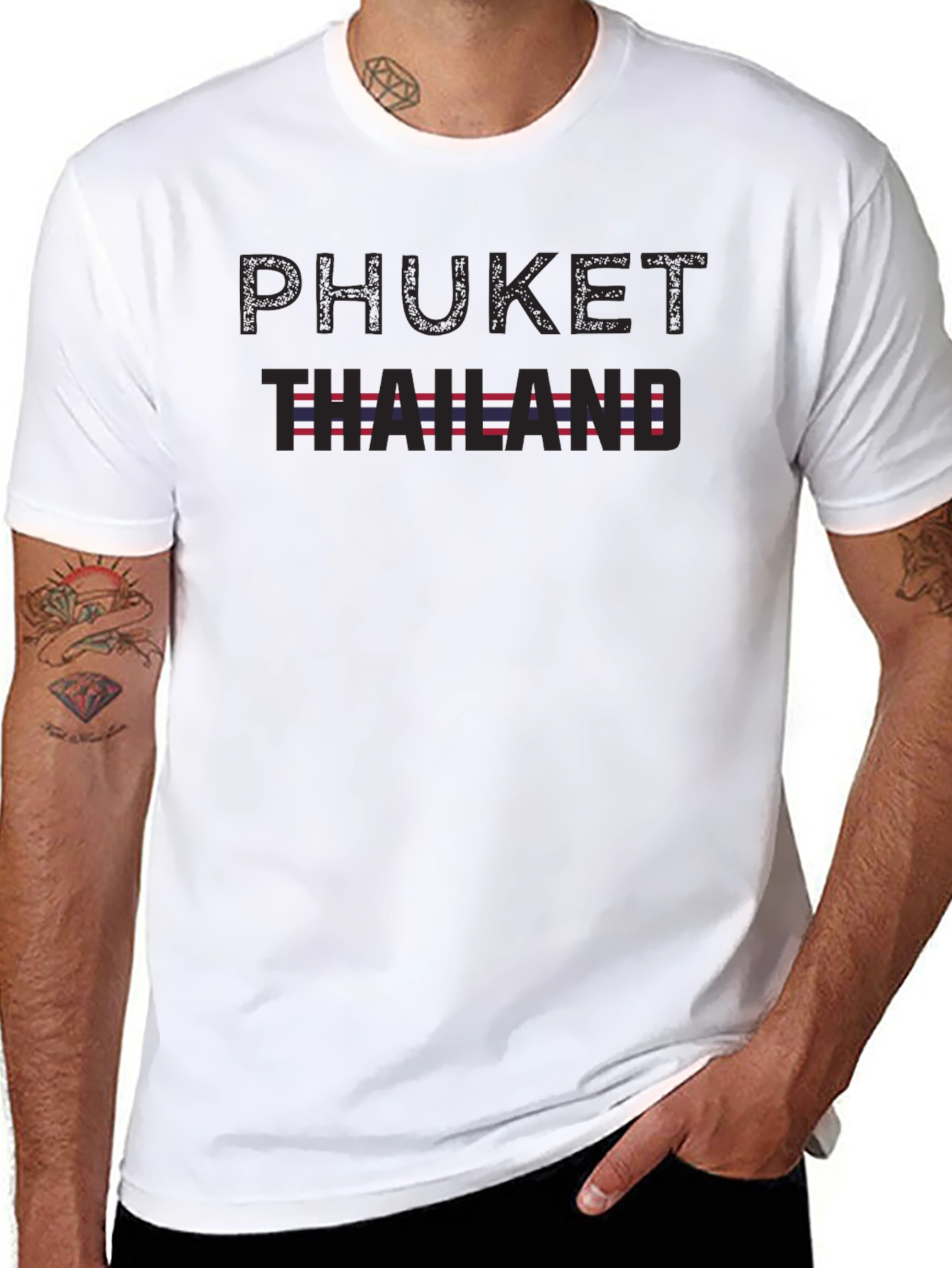 Phuket Thailand Graphic Tee - Mens Black T-Shirt