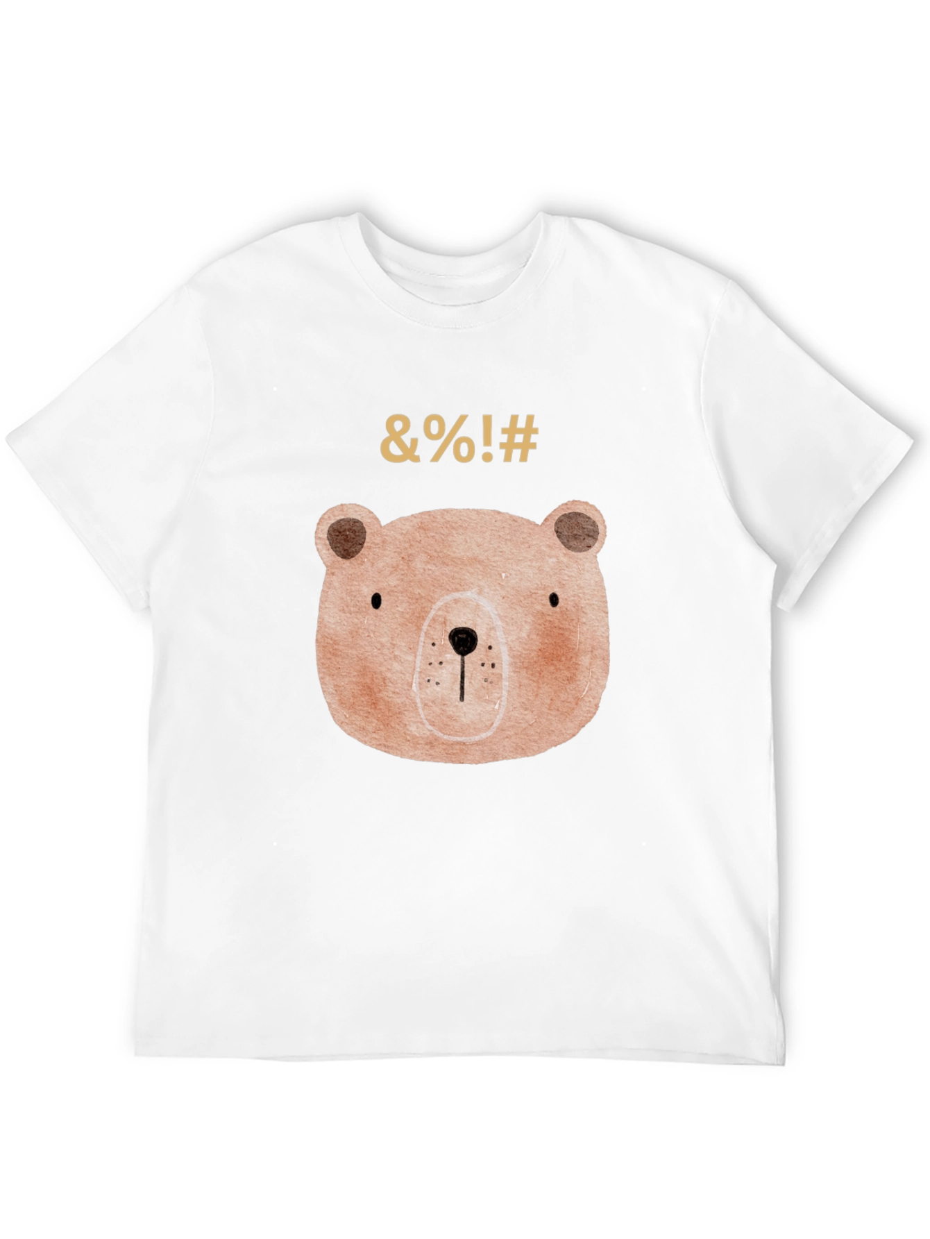 Funny Bear Graphic Black T-Shirt