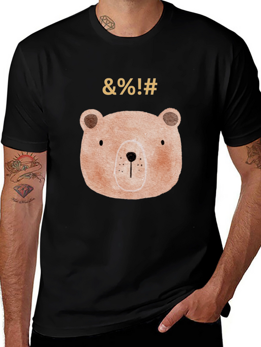 Funny Bear Graphic Black T-Shirt