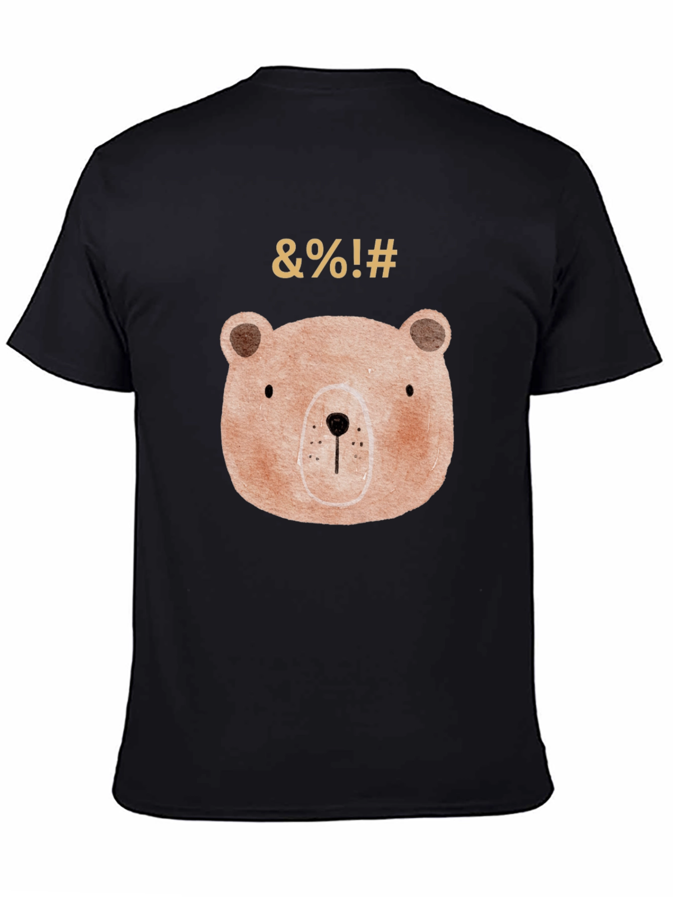 Funny Bear Graphic Black T-Shirt