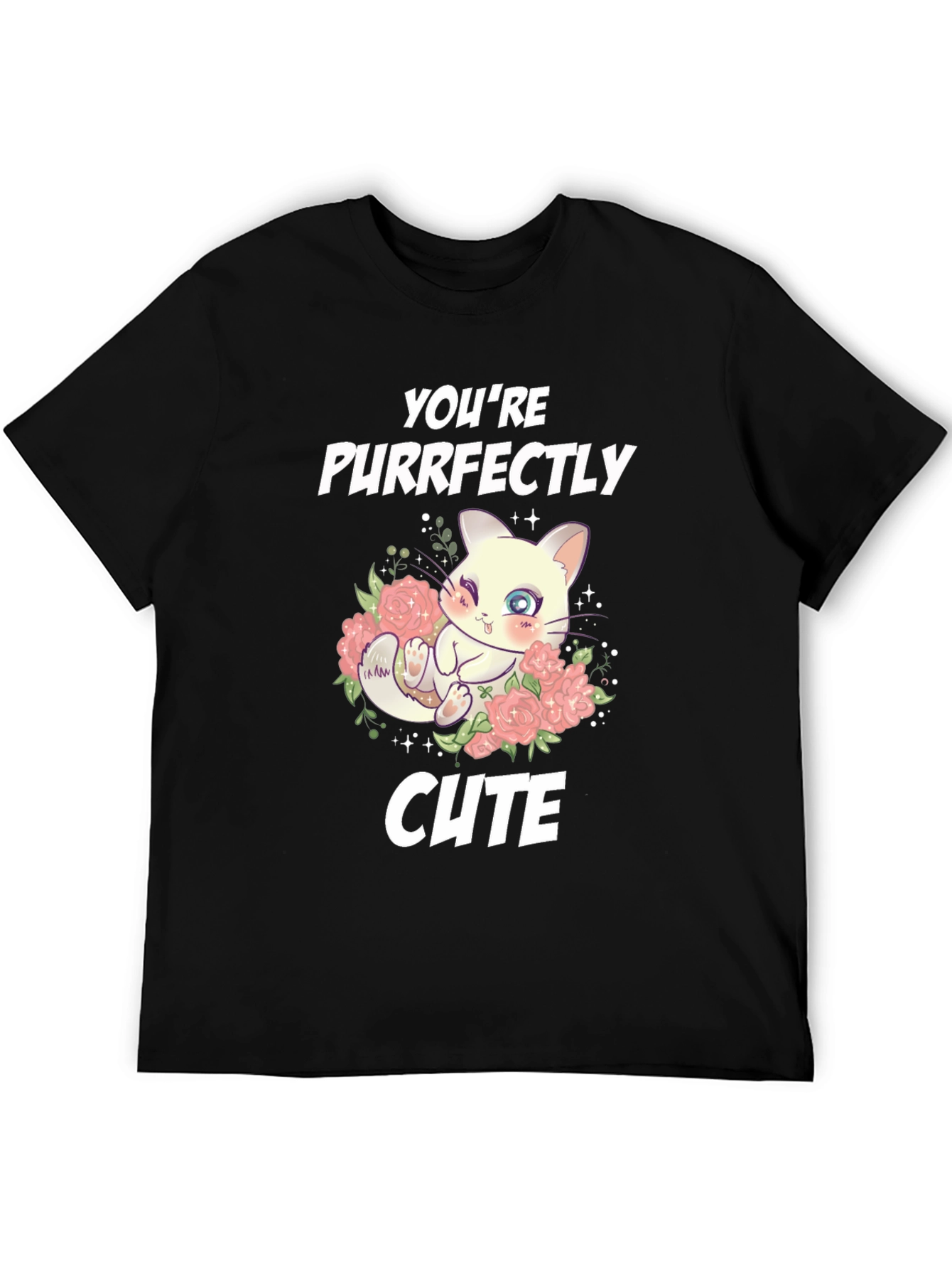 Purrfectly Cute Cat Graphic T-Shirt