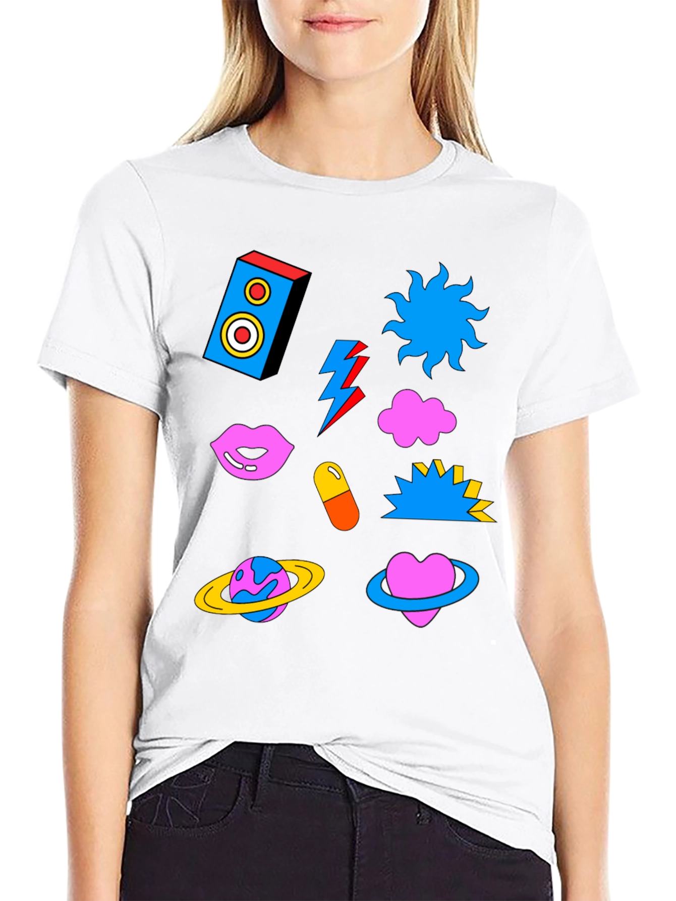 Funky Graphic Print Crew Neck T-Shirt