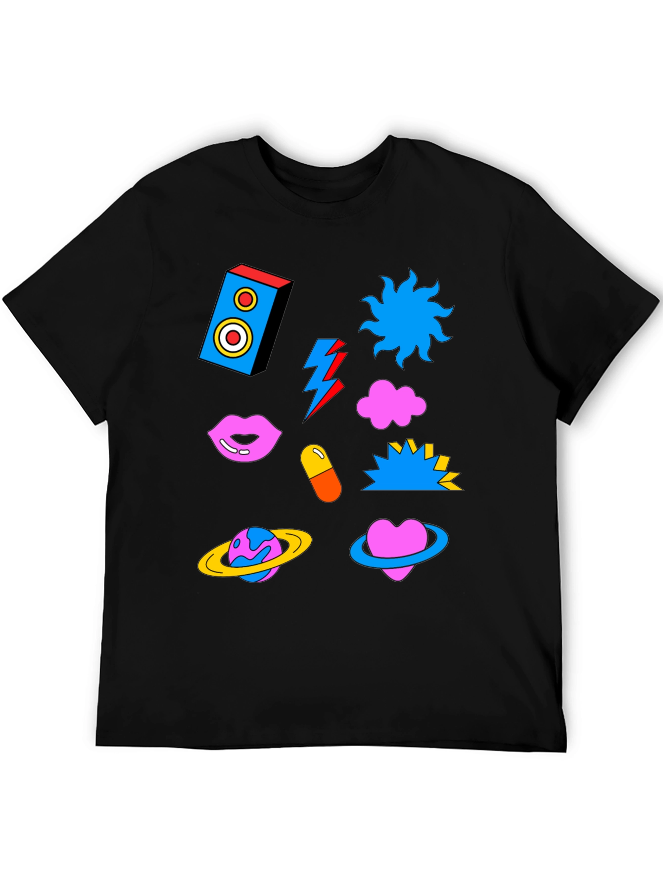 Funky Graphic Print Crew Neck T-Shirt