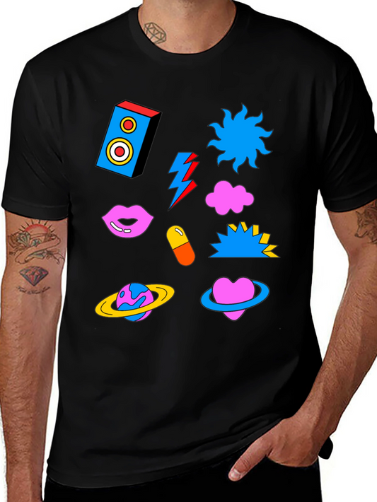 Funky Graphic Print Crew Neck T-Shirt
